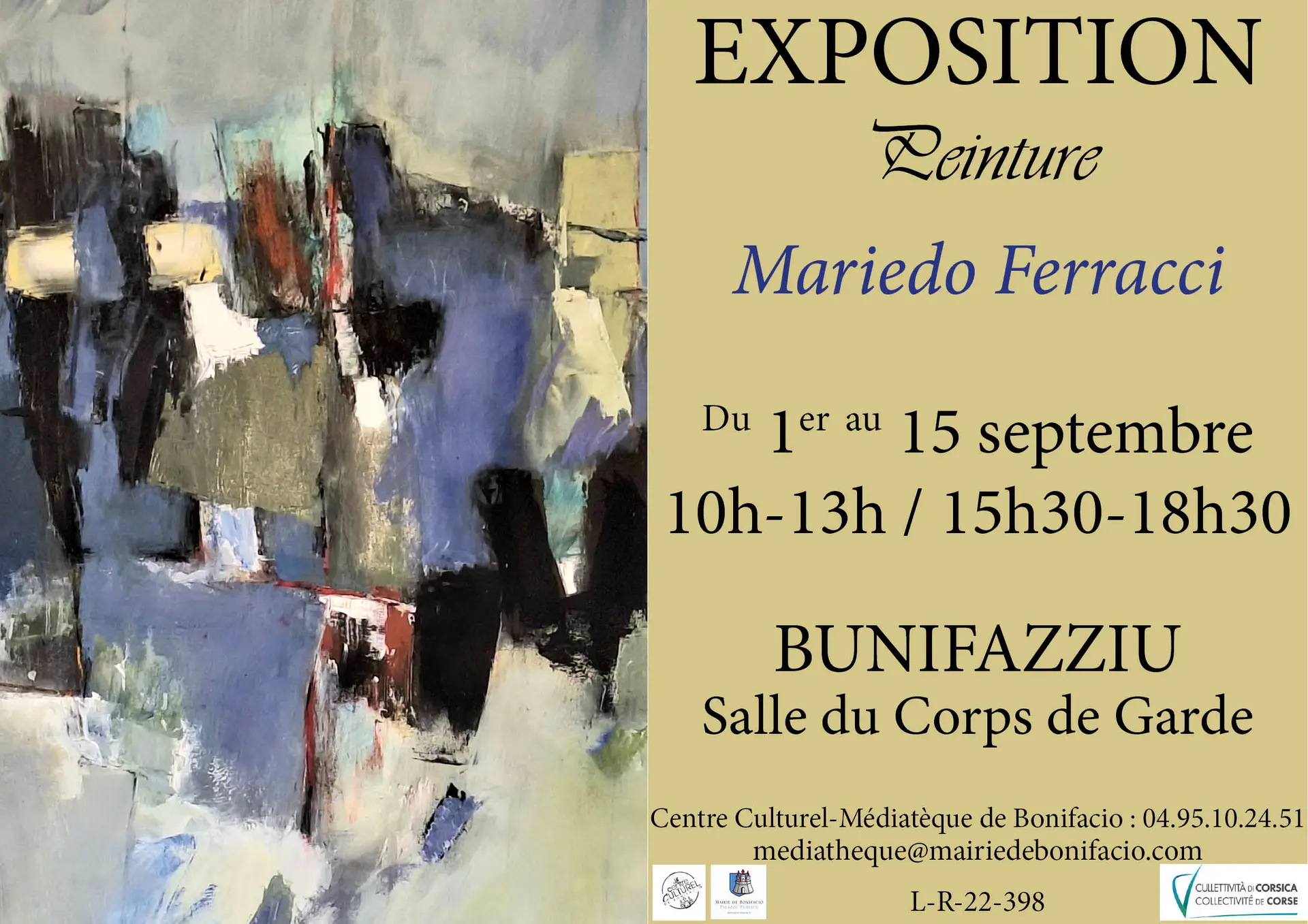 EXPOSITION DE L'ARTISTE PEINTRE : MARIE-DOMINIQUE FERRACCI