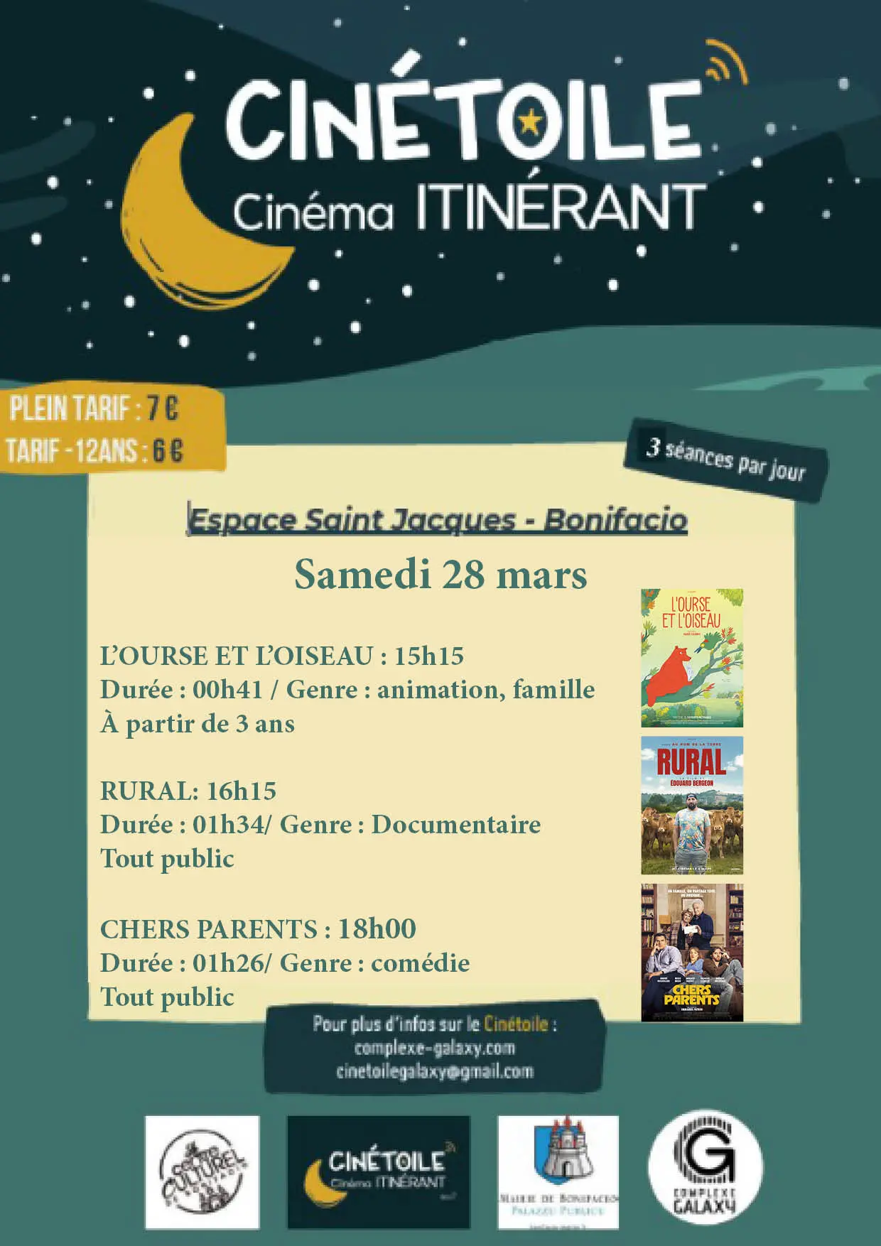 Cinéma itinérant à Bonifacio du samedi 28 mars