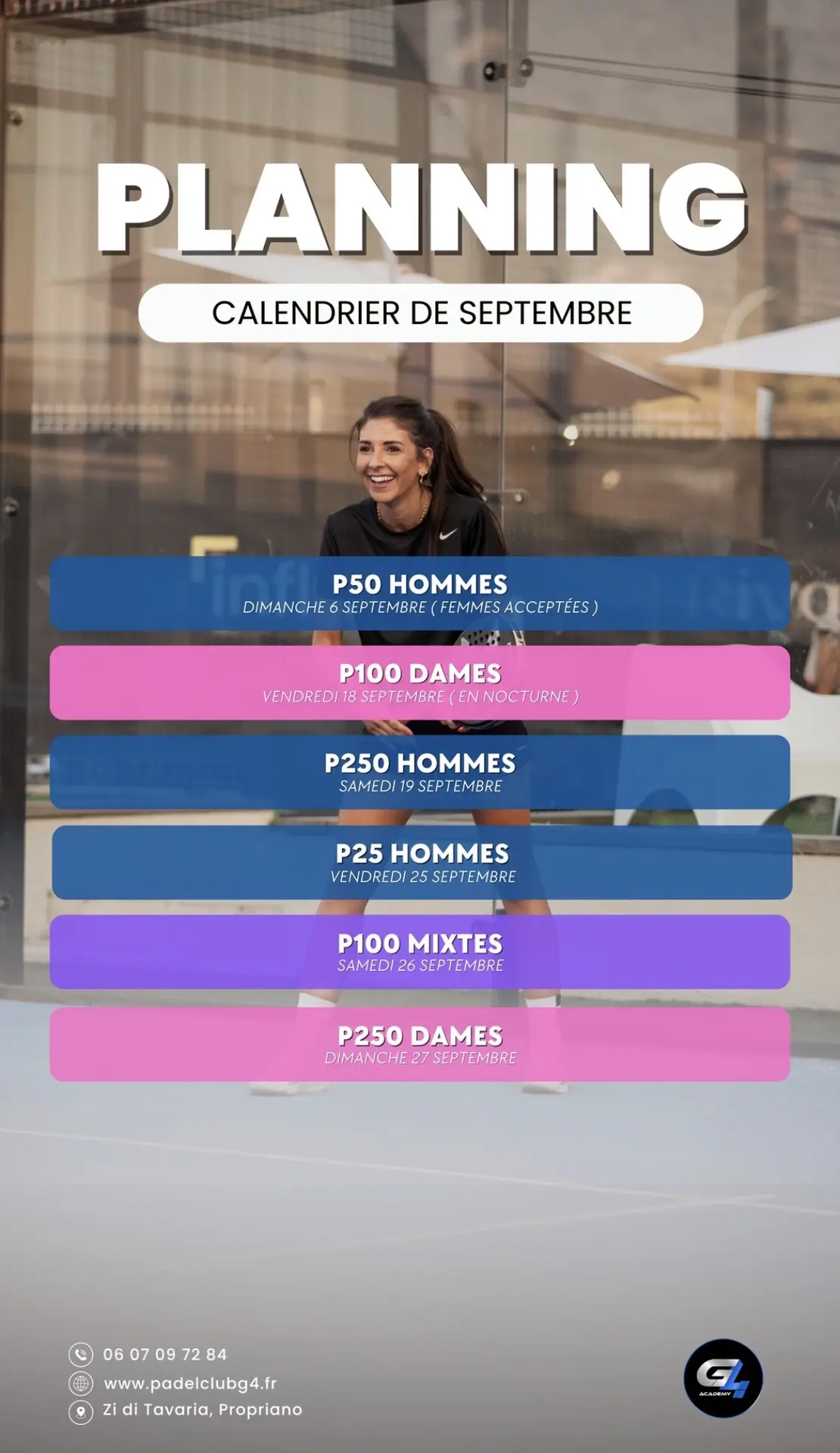 Padel G4 -Tournois de Septembre