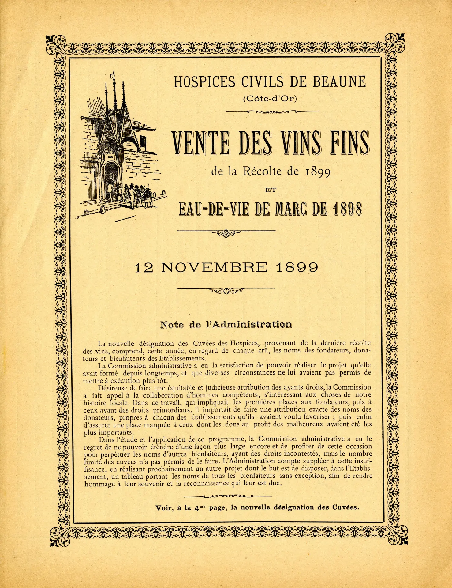 Catalogue des cuvées 1899