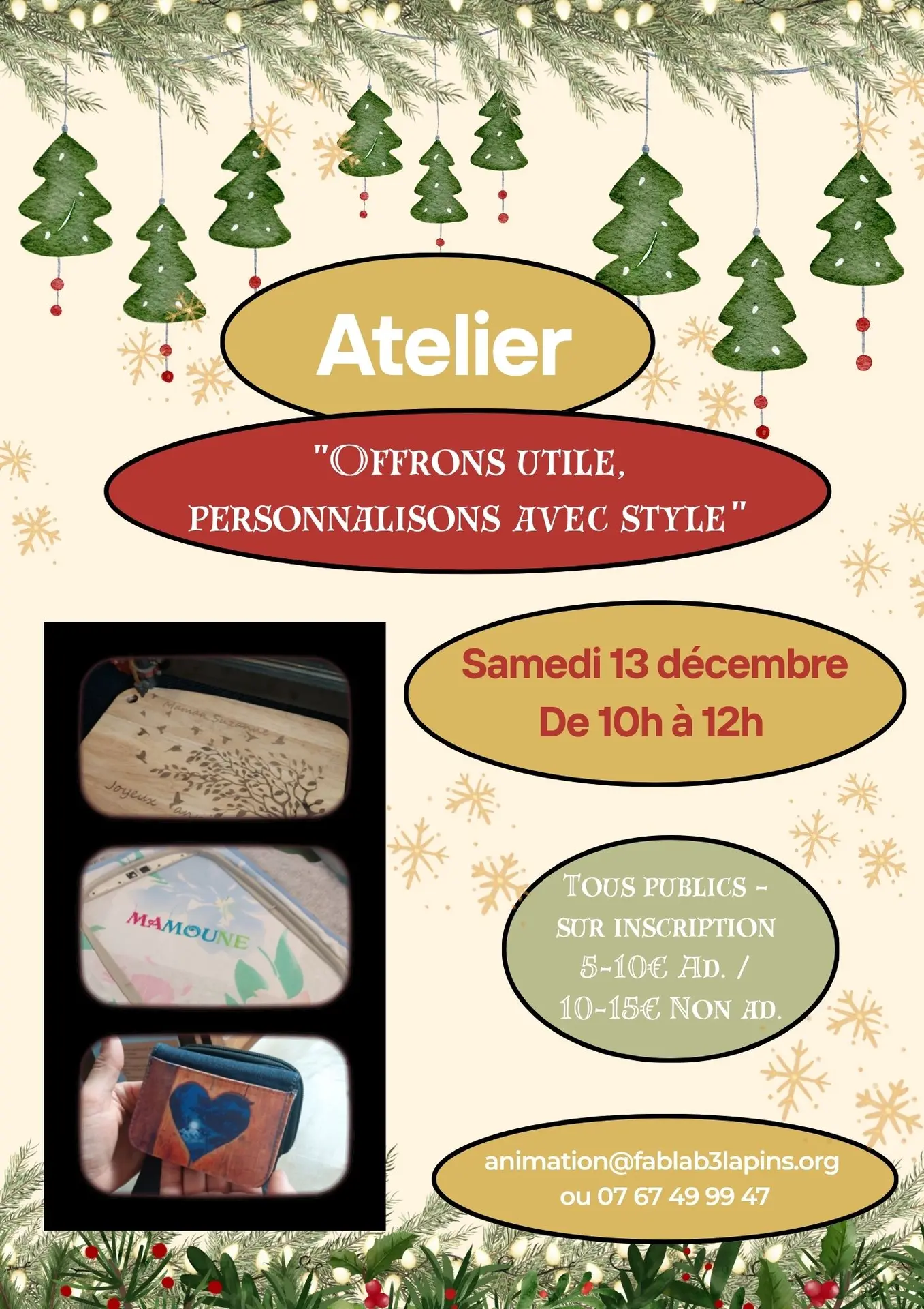 Atelier Offrons utile, personnalisons avec style