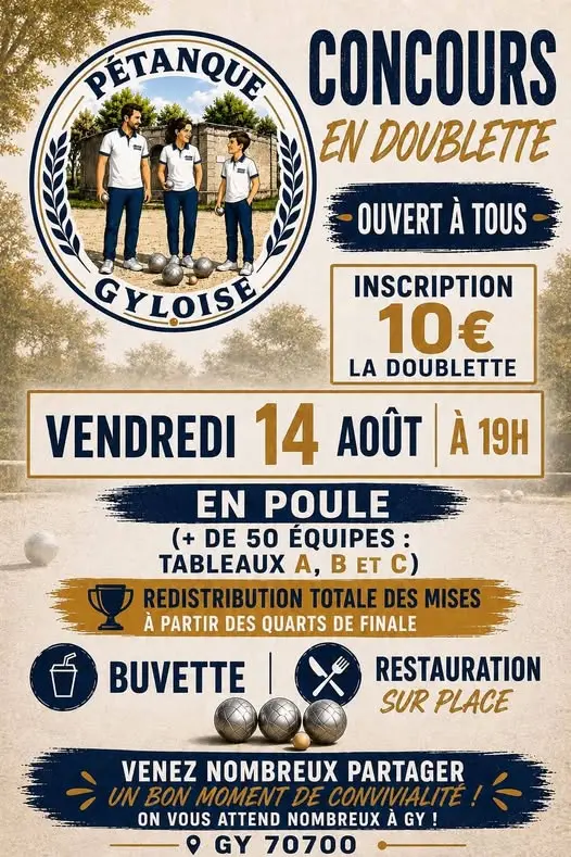 14 août concours pétanque Gy