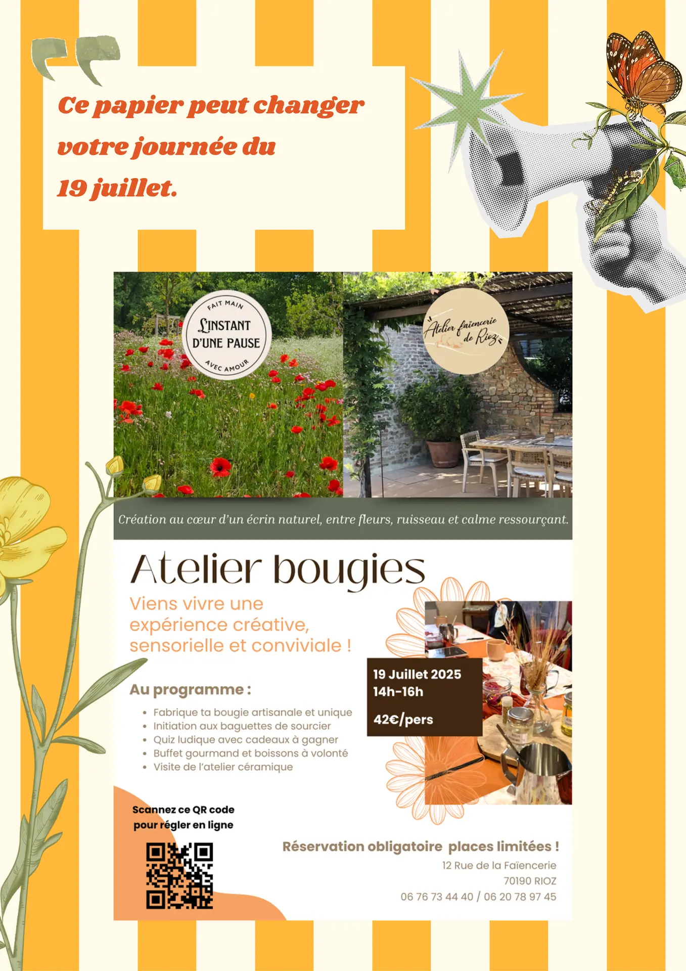 Affiche Citation La vie est belle Élégant Jaune