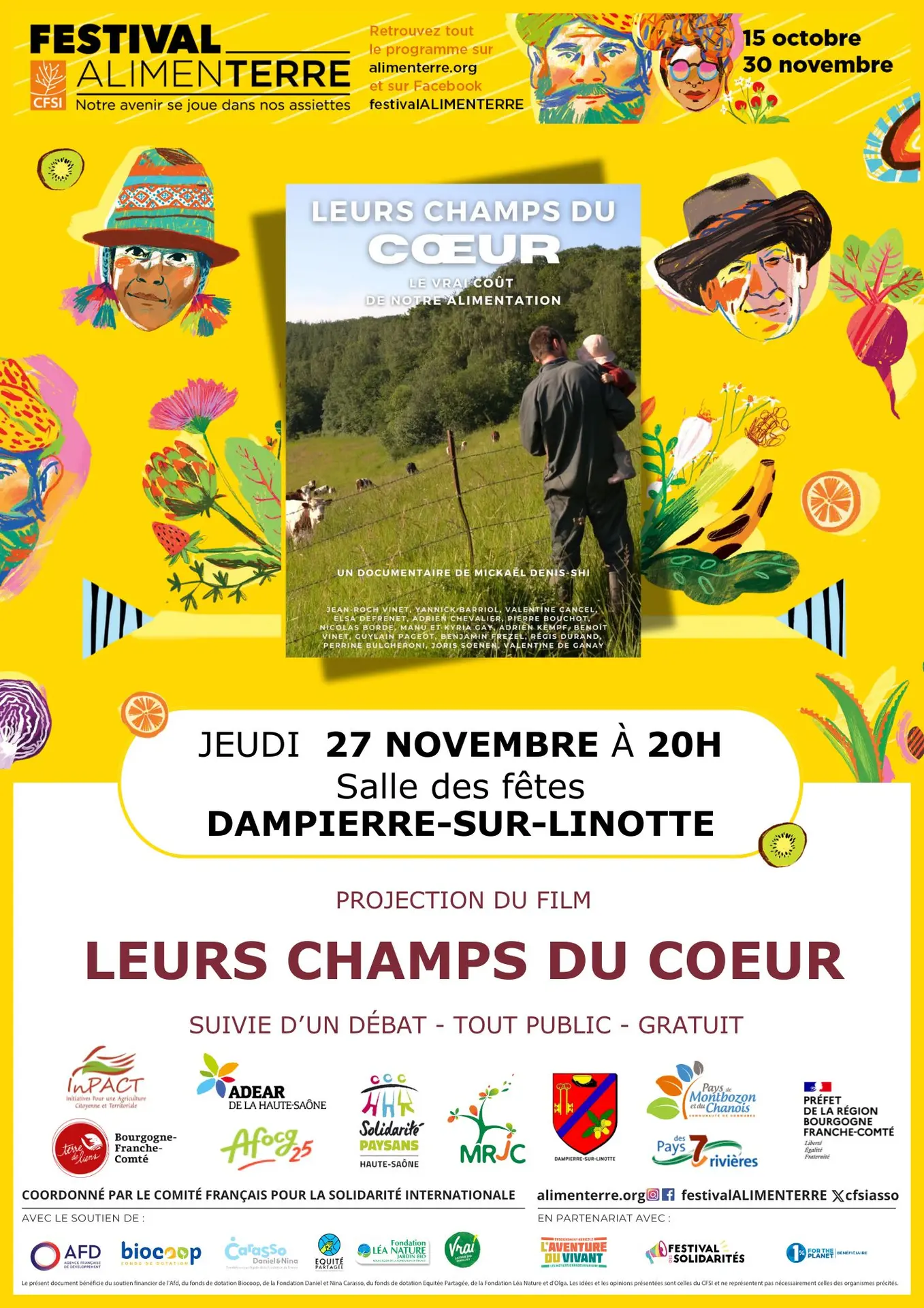 Affiche A4 Projection Alimenterre - Charlotte Dampierre