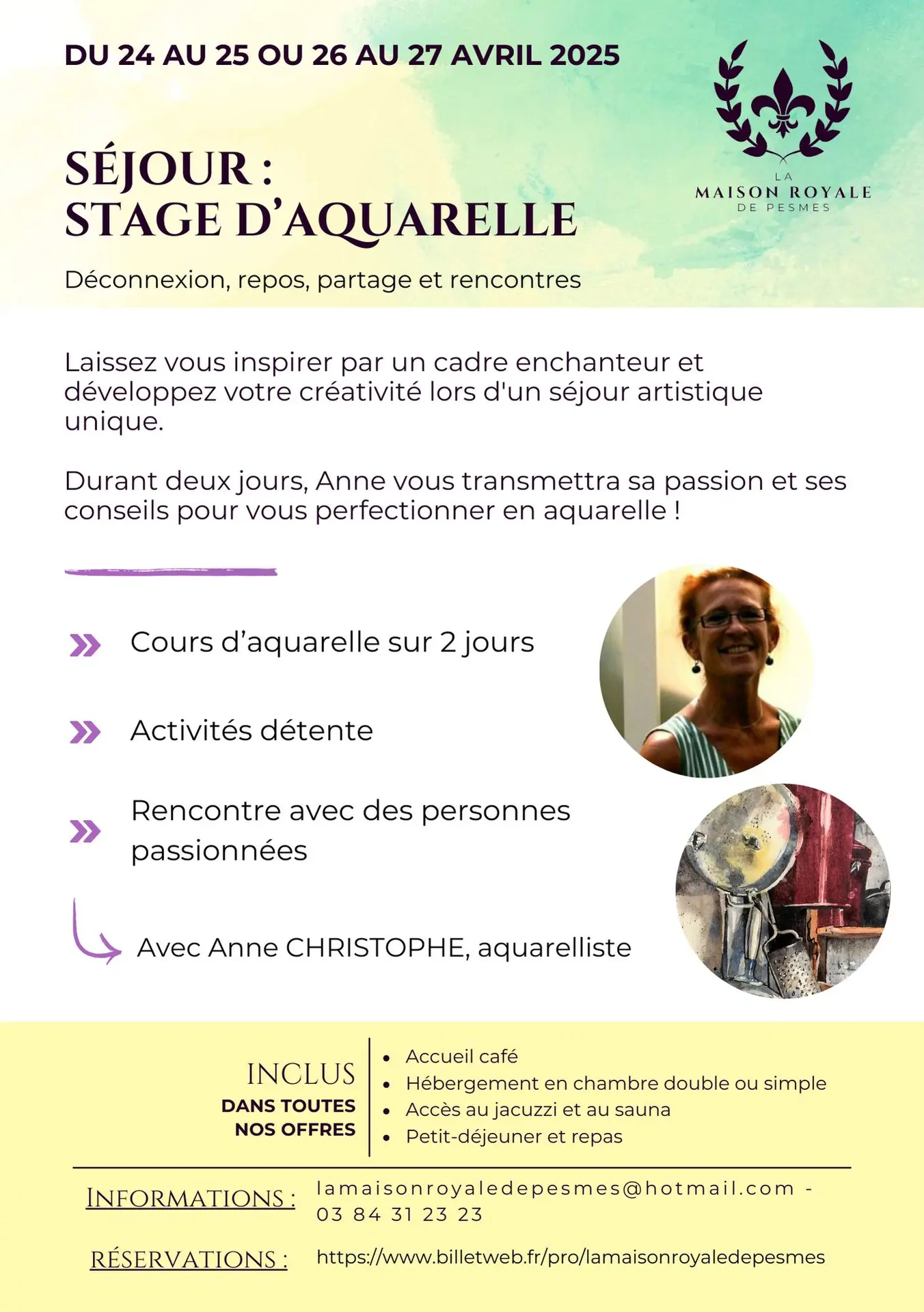 Séjour Stage Aquarelle