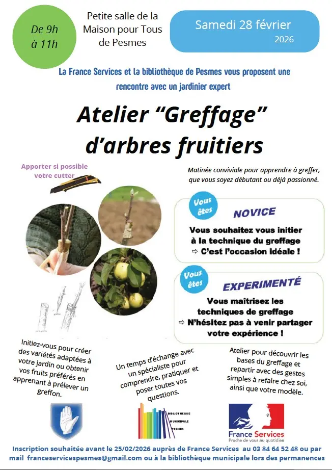 Atelier greffage d'arbres fruitiers