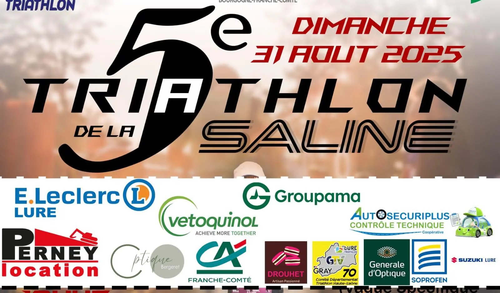 Affiche du 5ème triathlon de la Saline