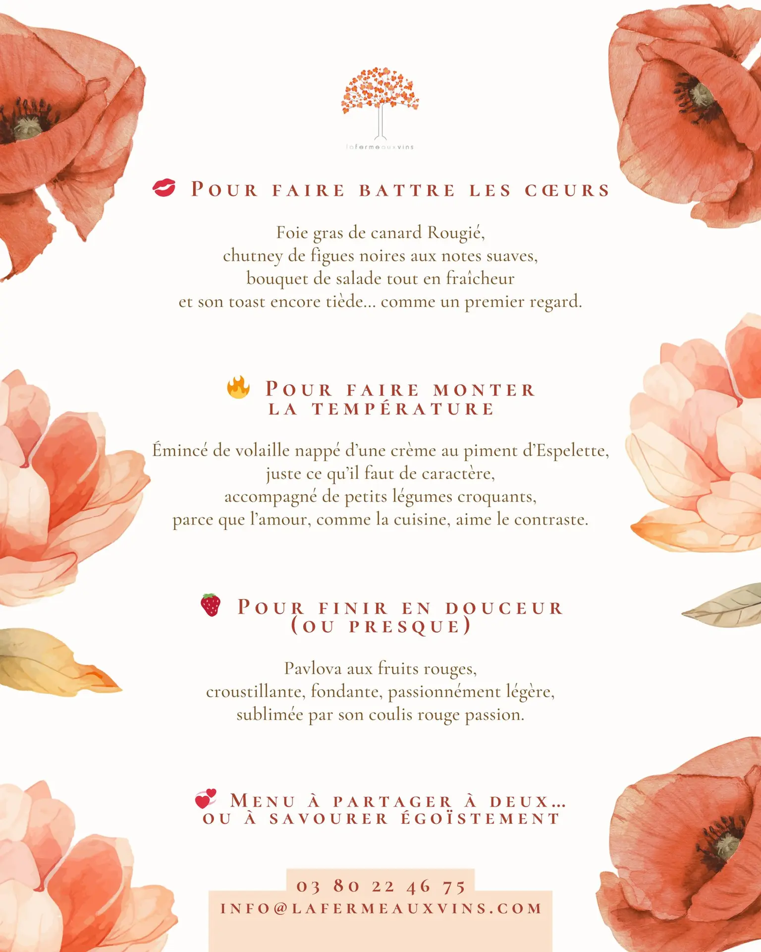 Menu Saint Valentin 2026