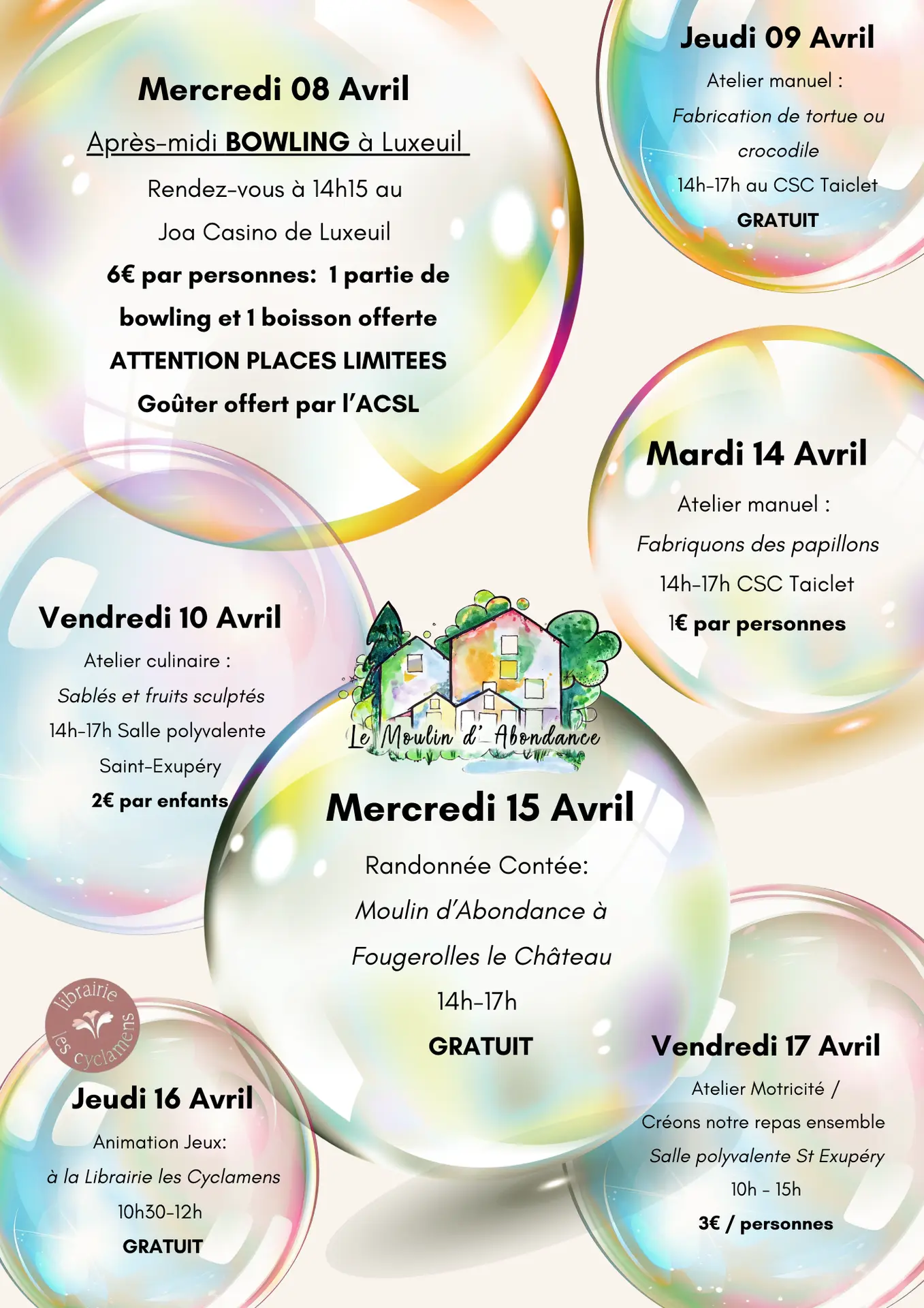 Vacances de printemps Pôle Action Collective Famille