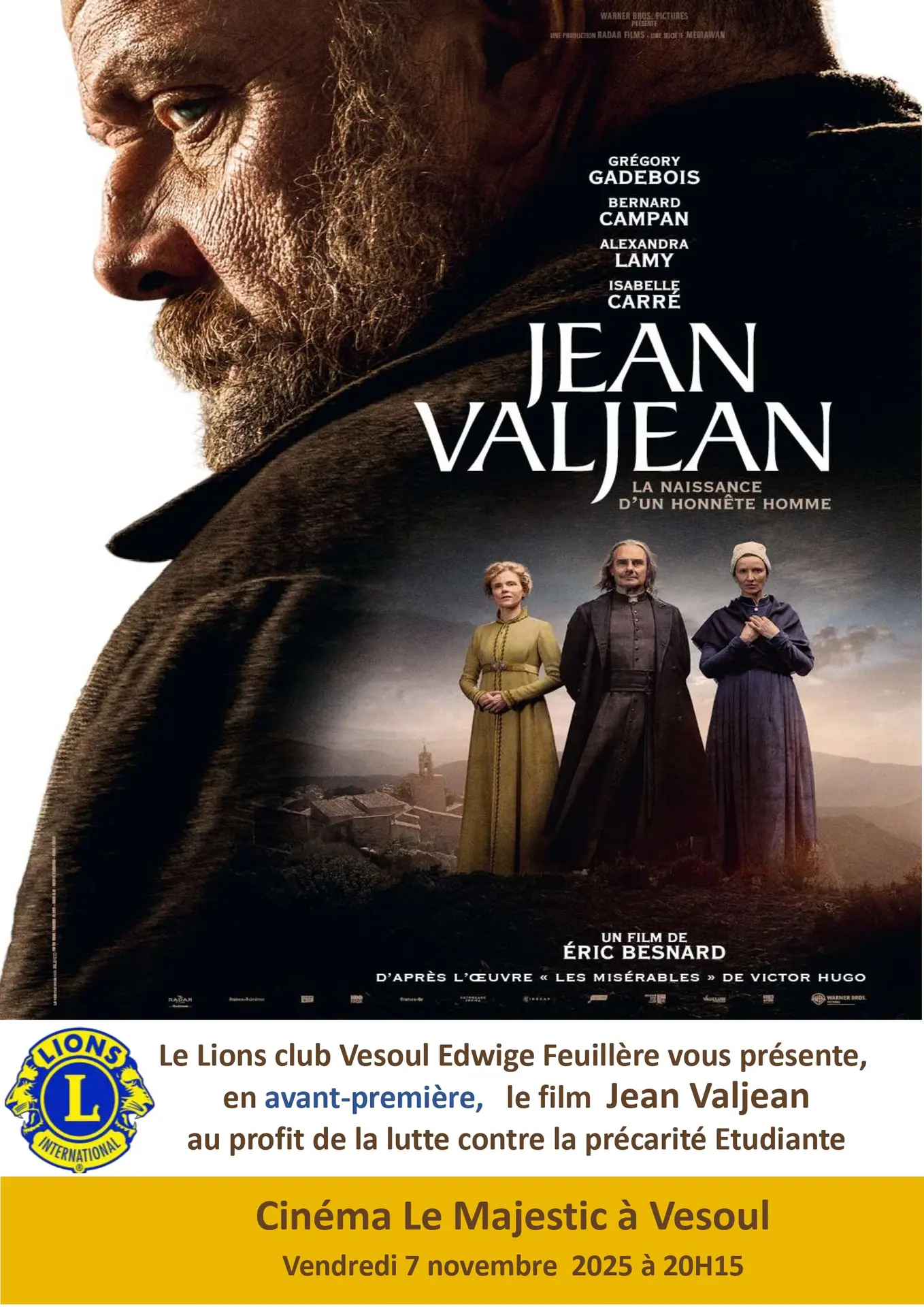 Affiche LIONS AVANT PREMIERE JEAN VALJEAN.jepg