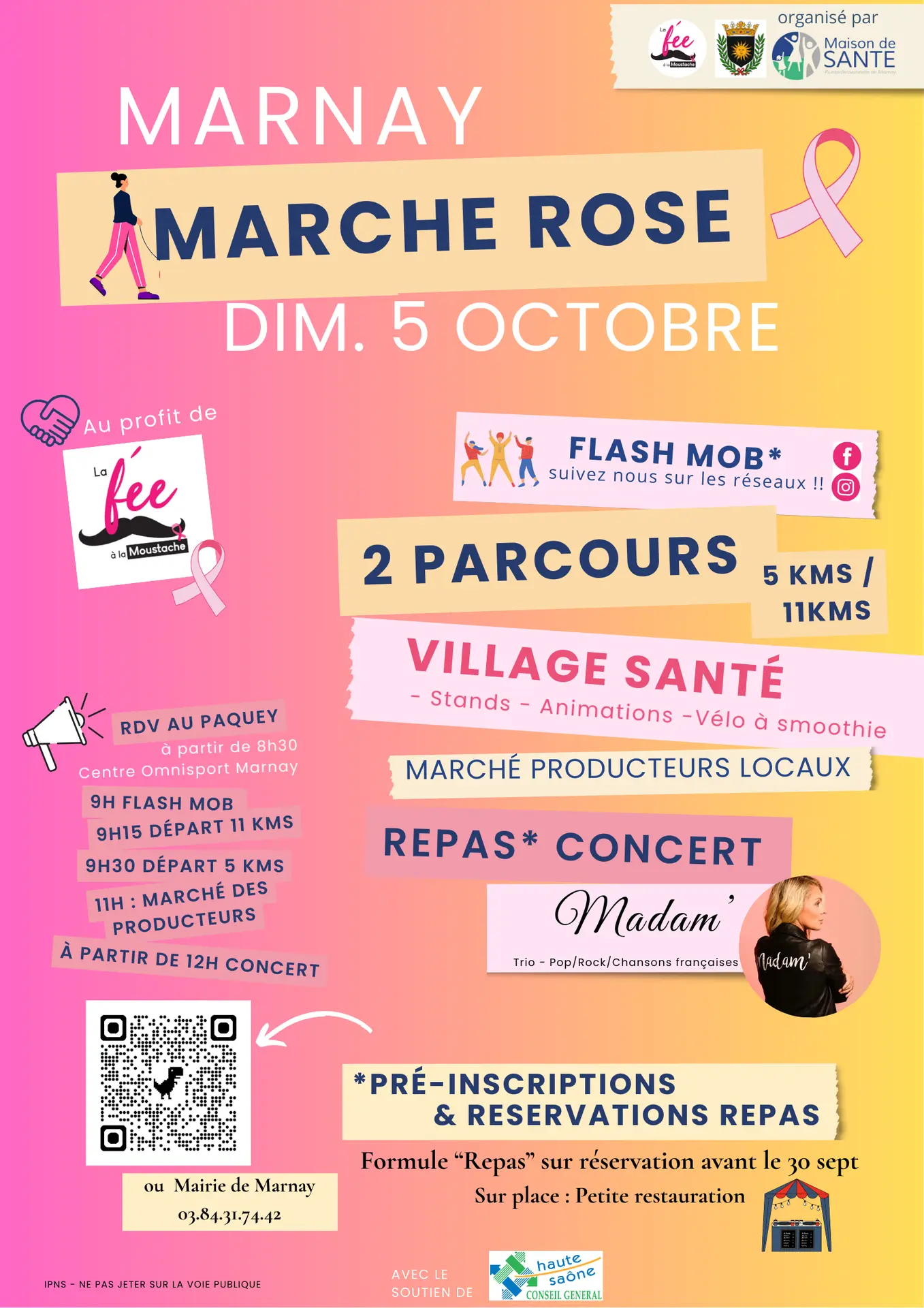 Affiche marche rose MARNAY 2025