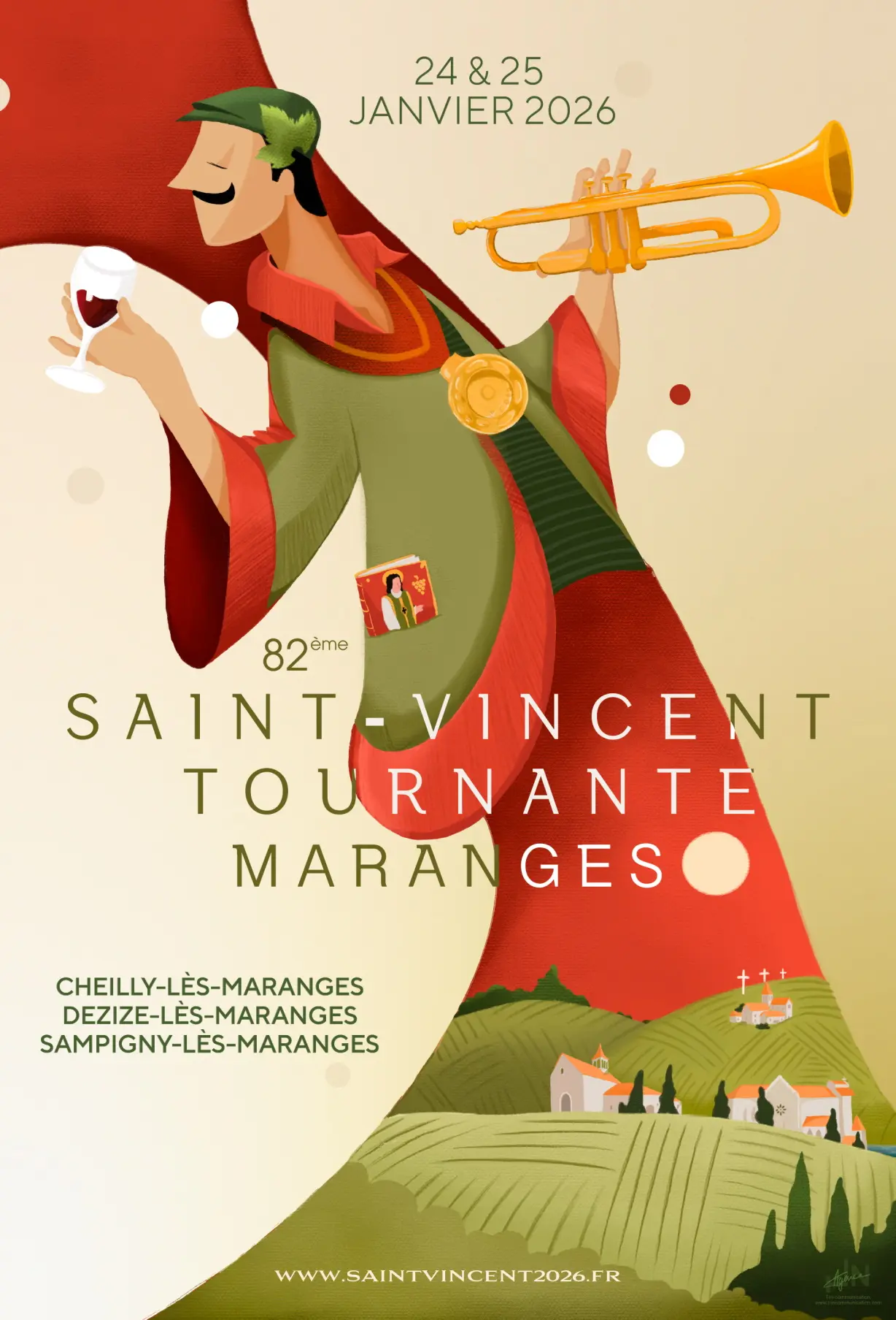 Affiche Saint-Vincent Tournante Maranges 2026