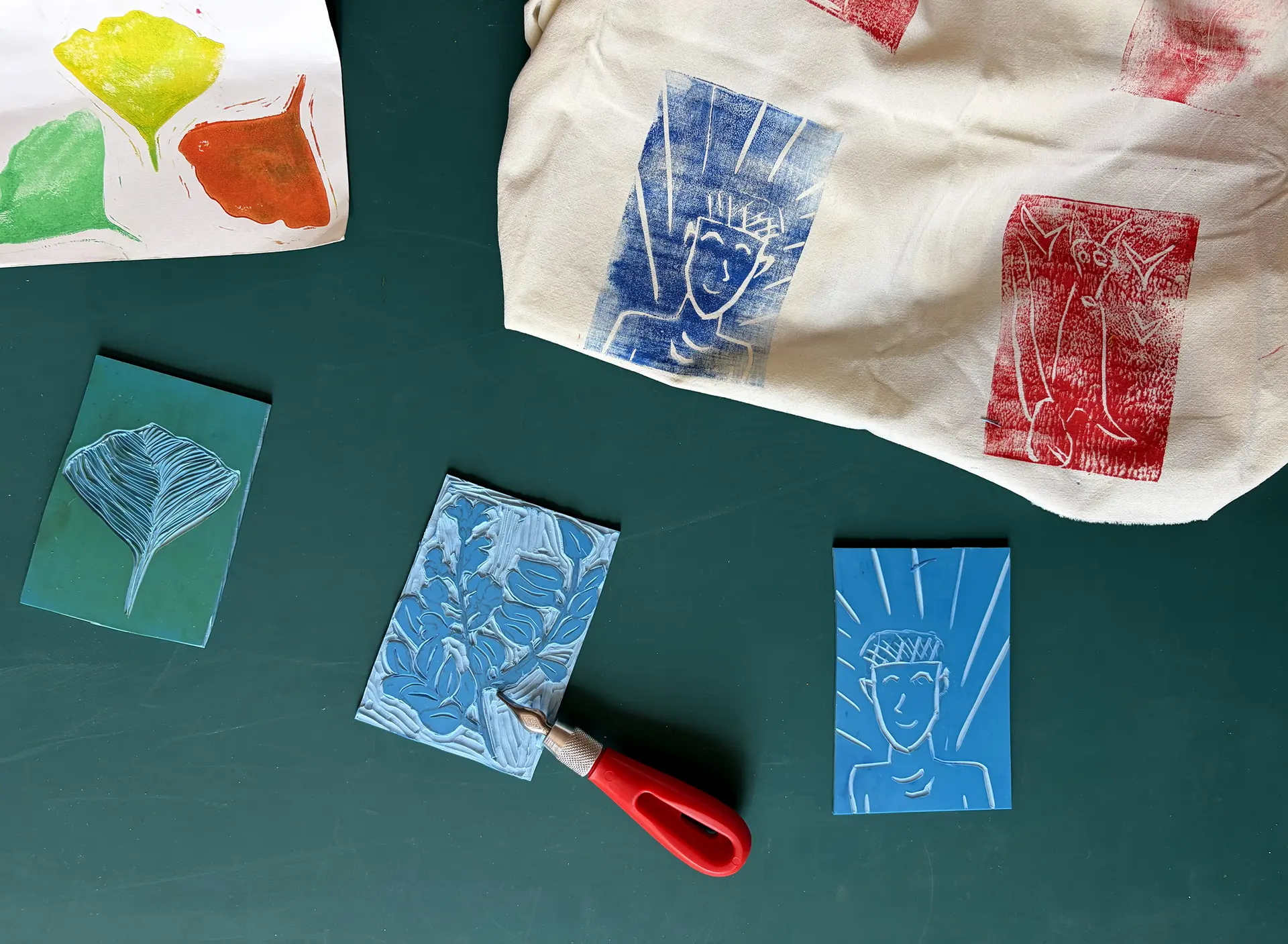 Atelier 7-12 ans / Atelier impression / Motif gravé
