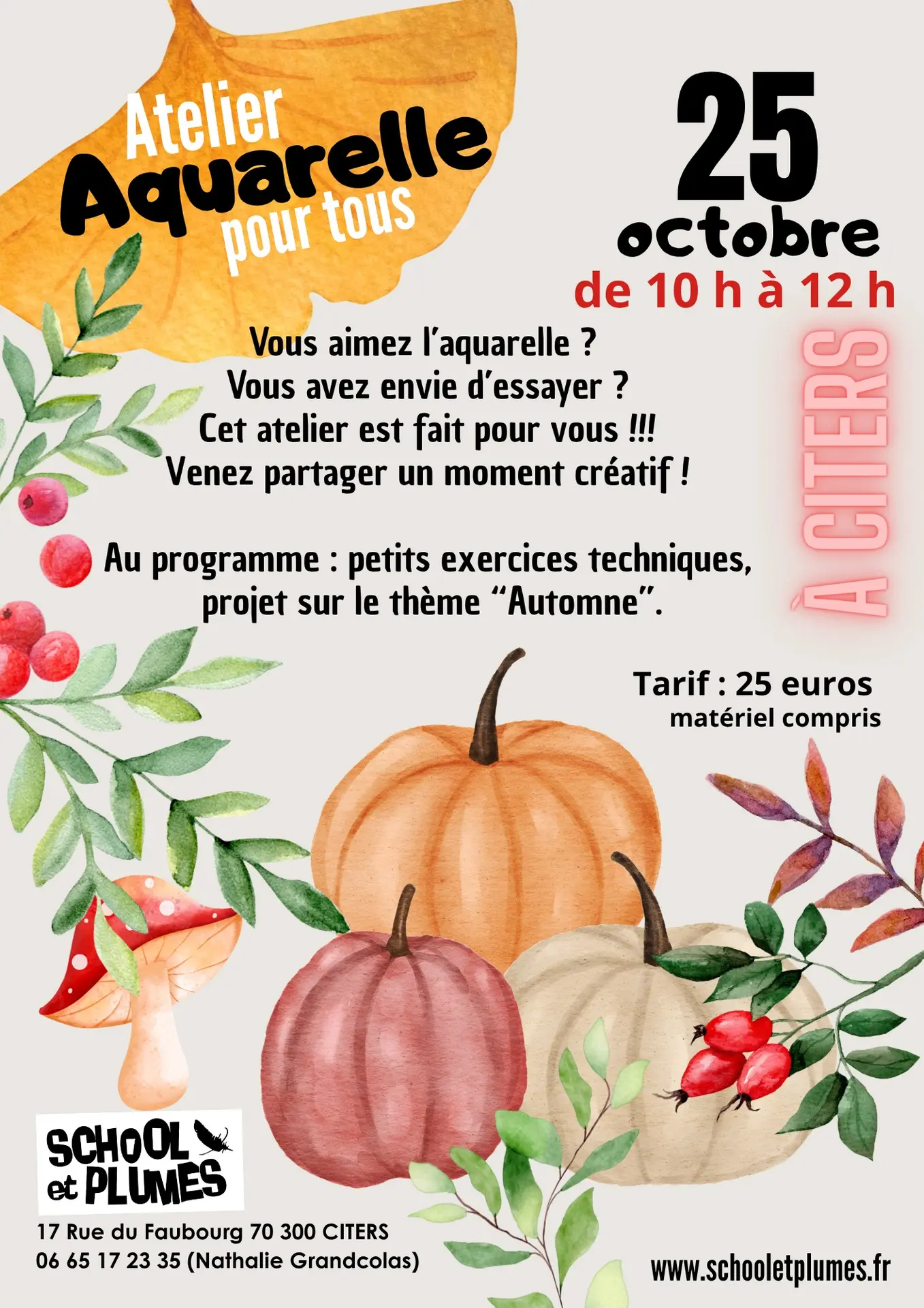 Atelier aquarelle Citers