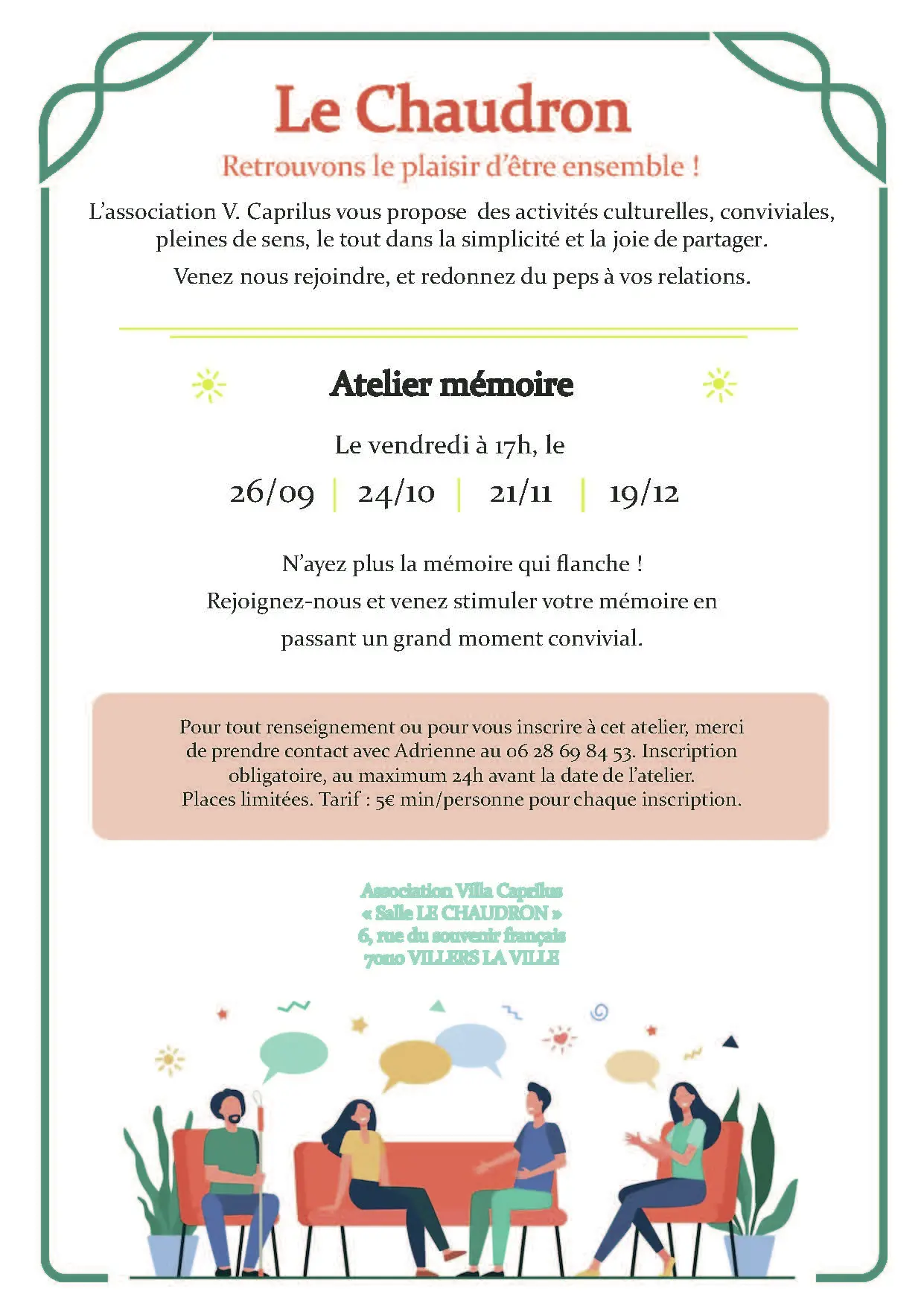 Atelier mémoire sep oct nov dec 2025