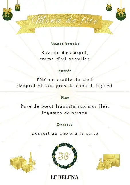 Belena - menu de fête