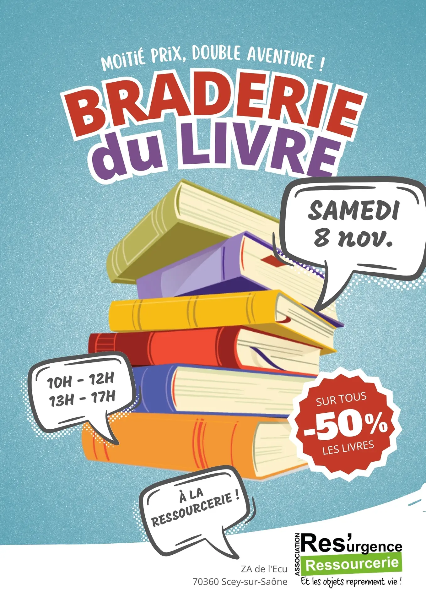 Affiche braderie du livre