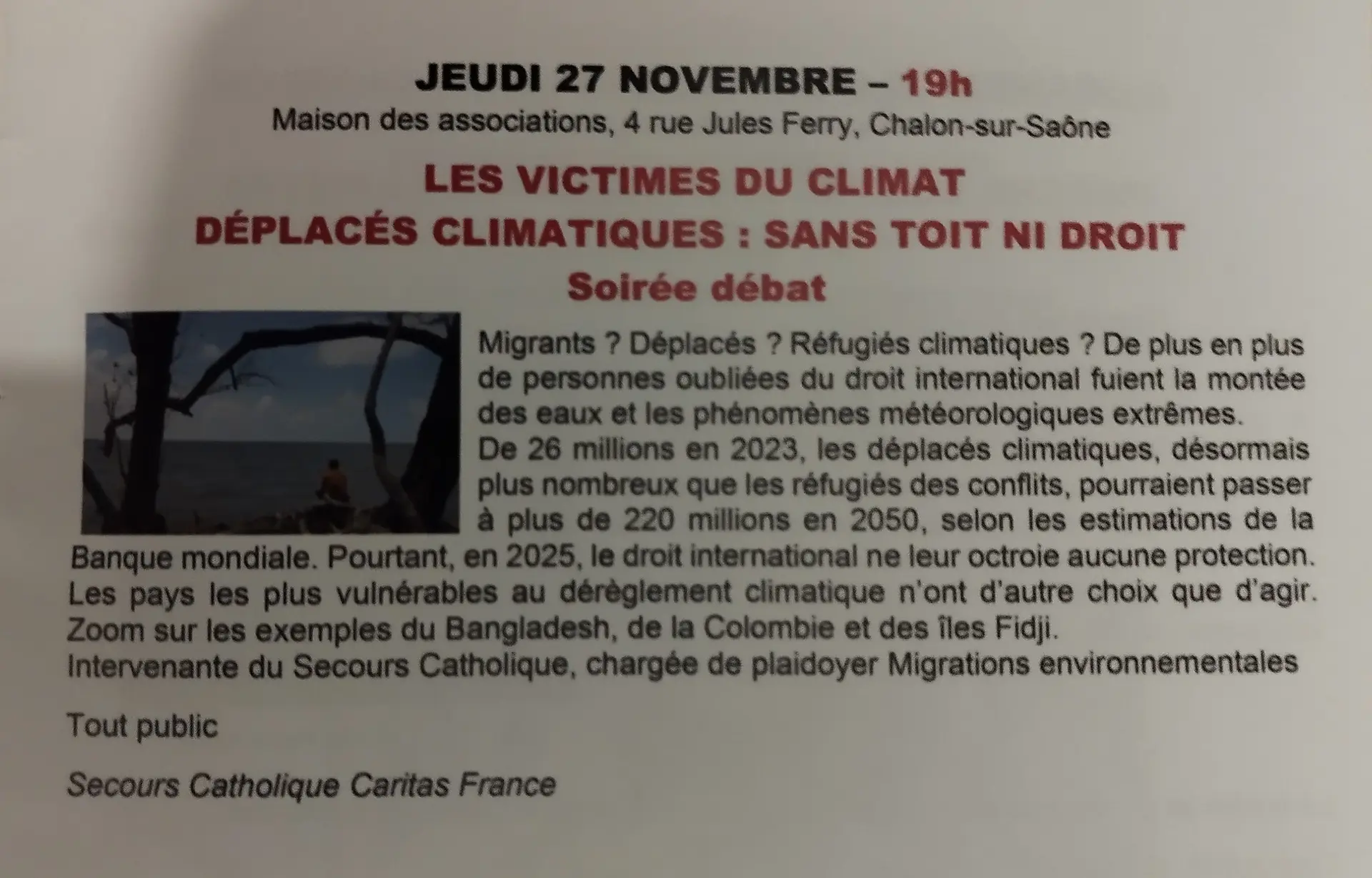 les victimes du climat-déplacés climatiques : sans toit ni droit