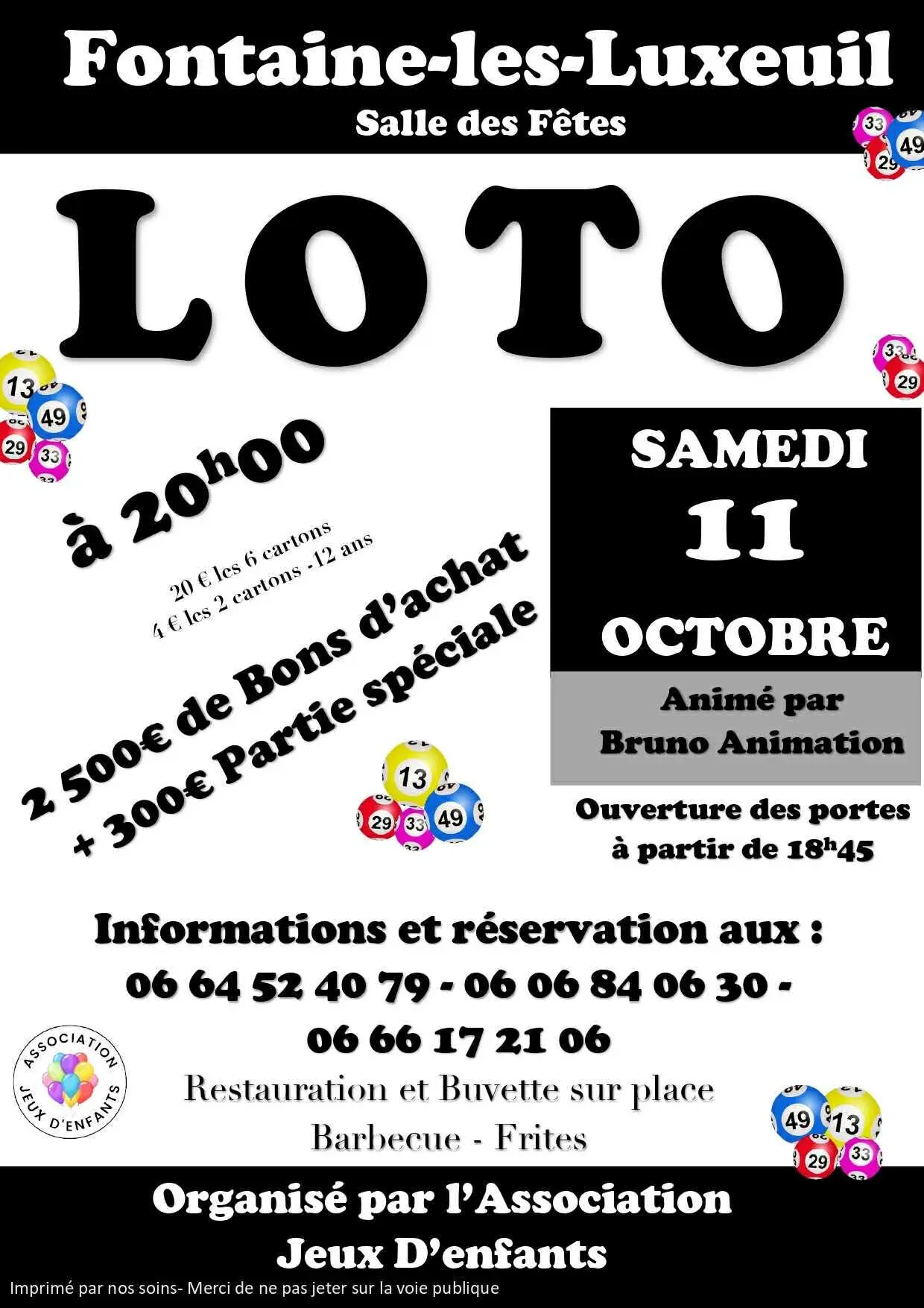 Loto Fontaine-les-bains 11 octobre