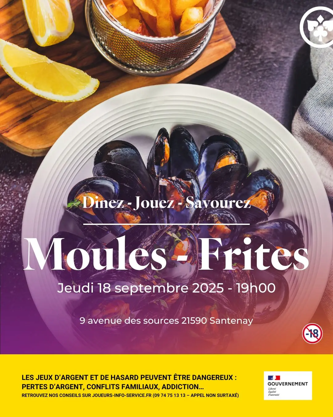 Moules Frites 18 septembre 2025