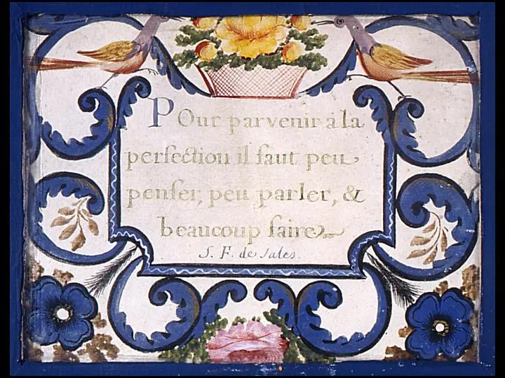 Sentence de saint François de Sales affichée dans l'Hospice de la Charité