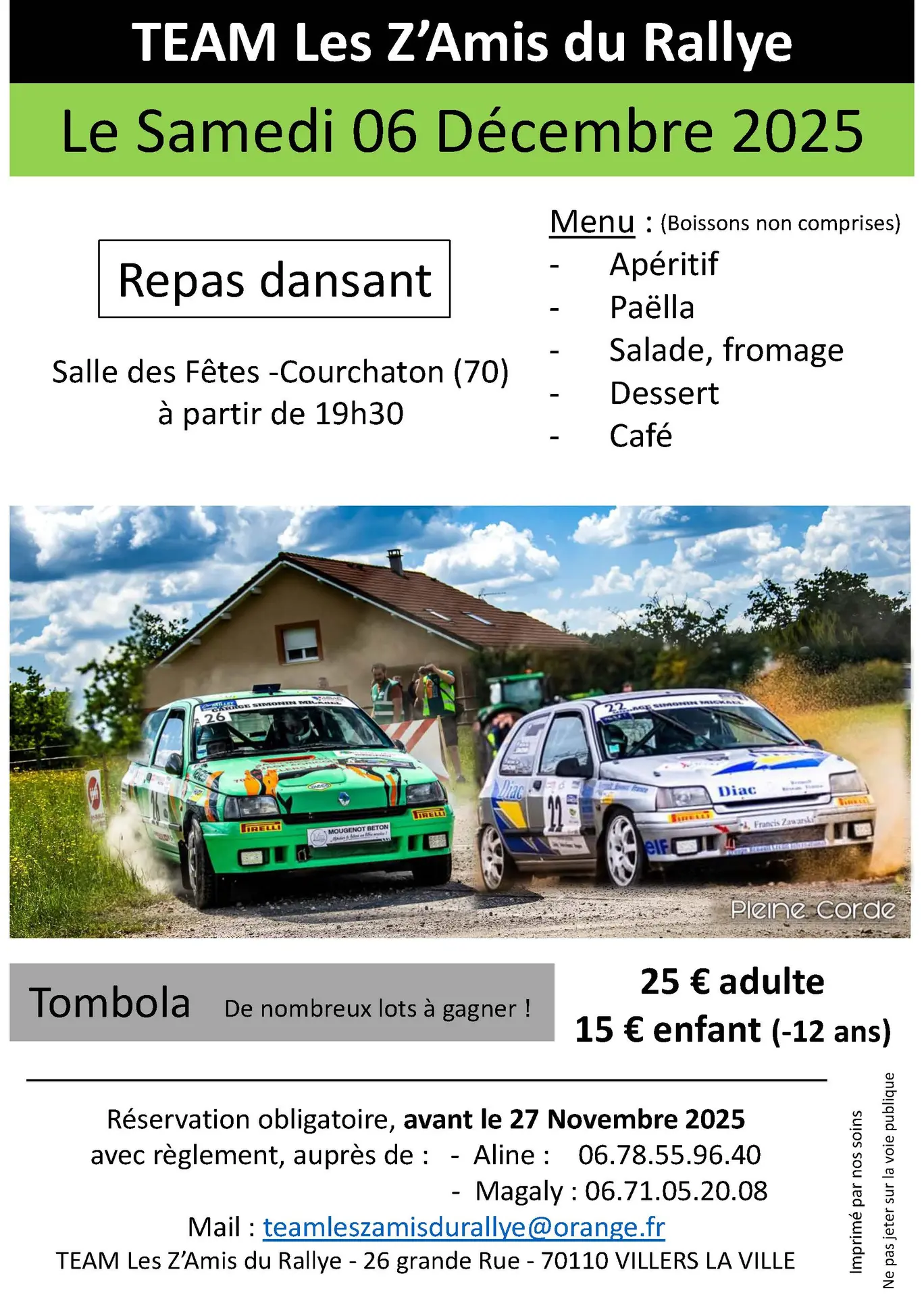 Repas rallye 06 décembre COURCHATON