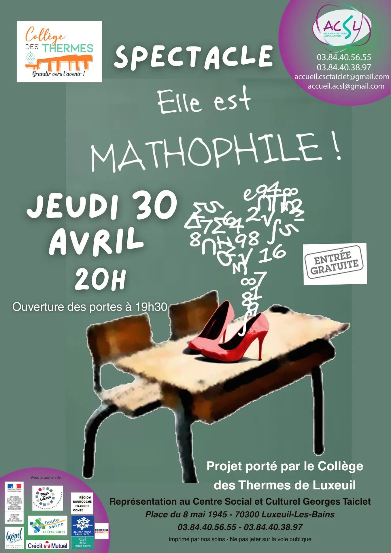 Spectacle Elle est mathophile!