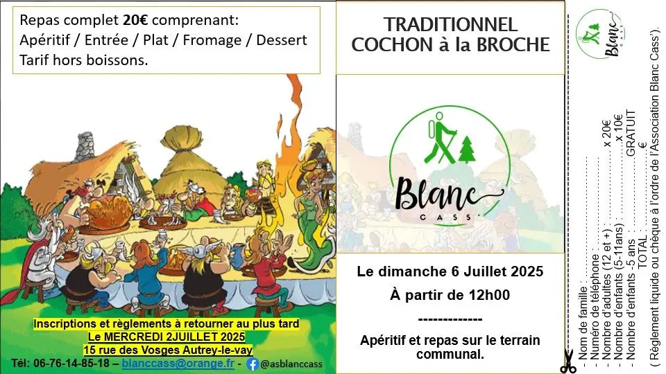 cochon à la broche AUTREY 06 juillet