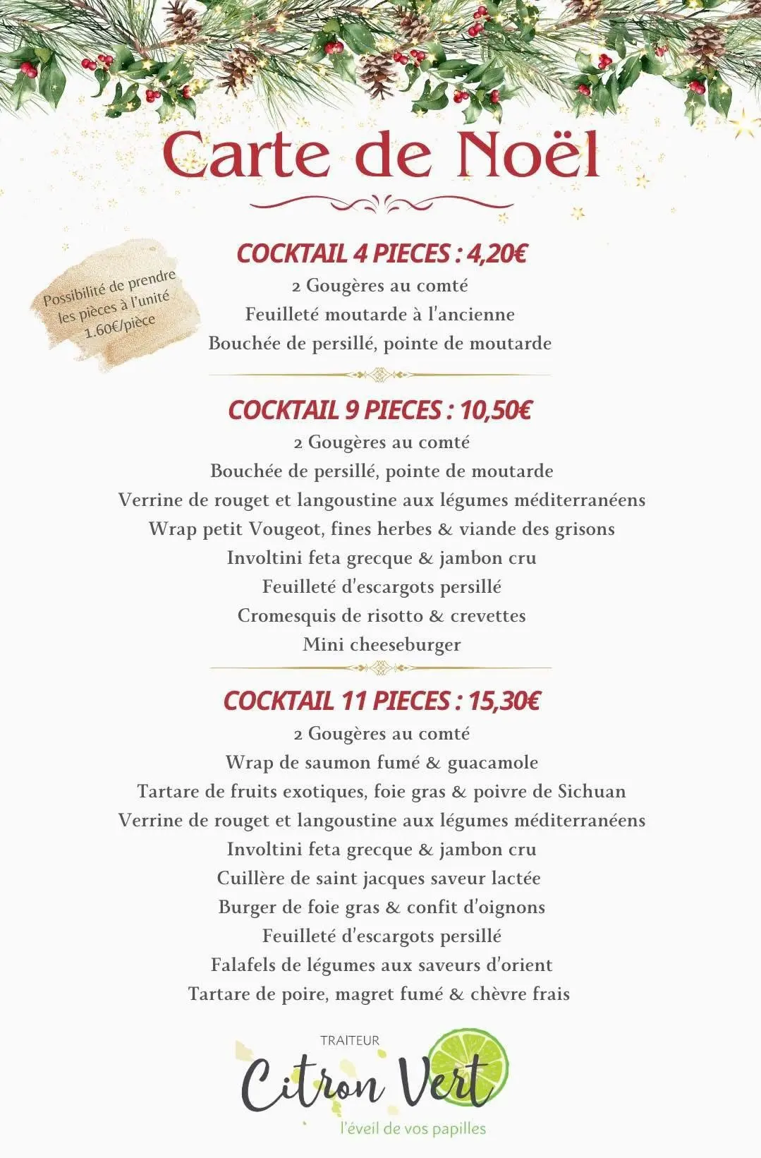 carte de Noël - cocktail