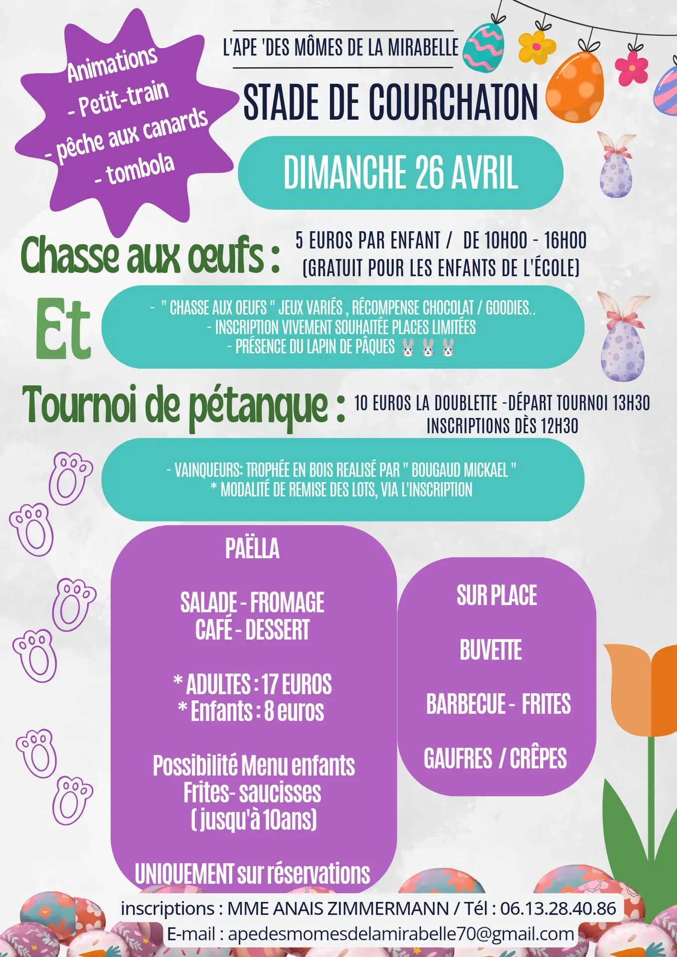 chasse aux oeufs pétanque 26 avril COURCHATON