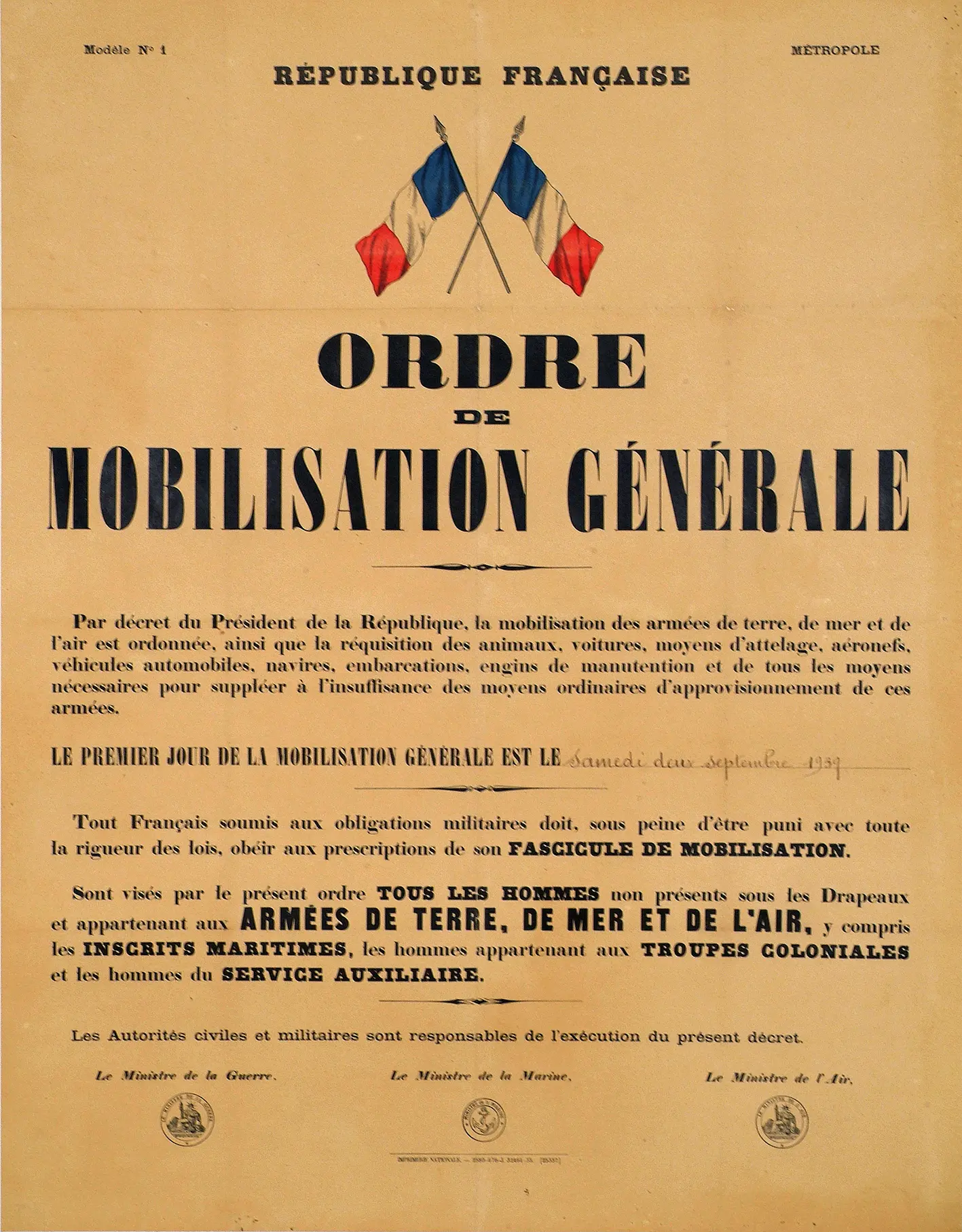 Affiche mobilisation générale