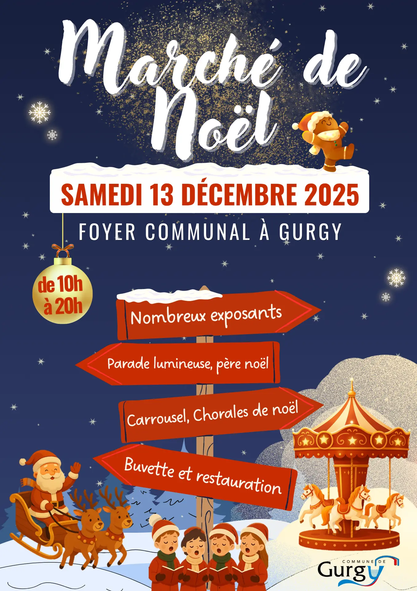 Affiche marché de noel Gurgy