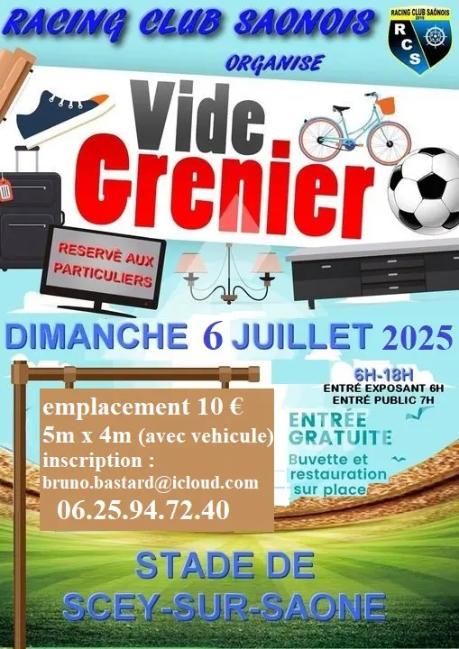 affiche vide grenier 6 juillet 2025