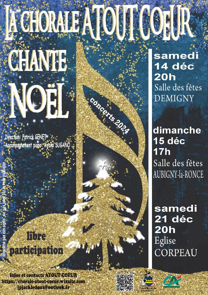 affiche concert Atout Coeur - Noël 2024