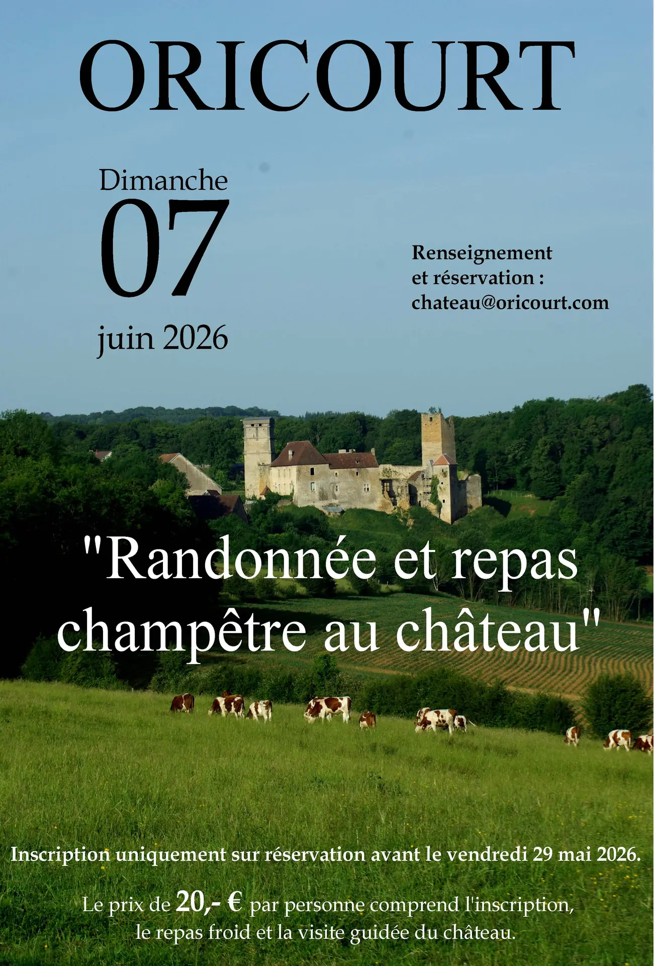 affiche rando et repas ORICOURT 07 juin