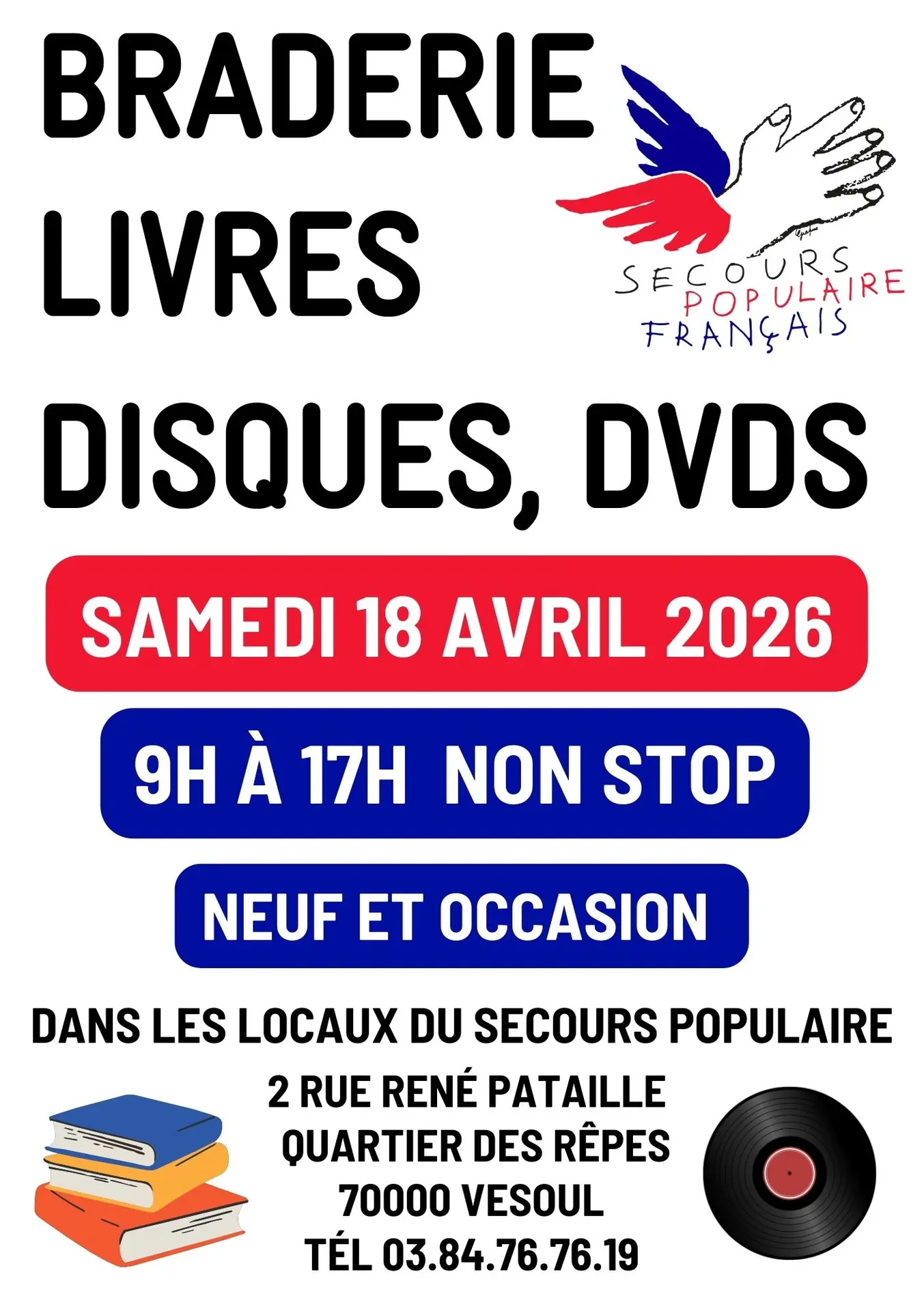 Copie de Flyer braderie solidaire A5 - braderie livre mars 2025