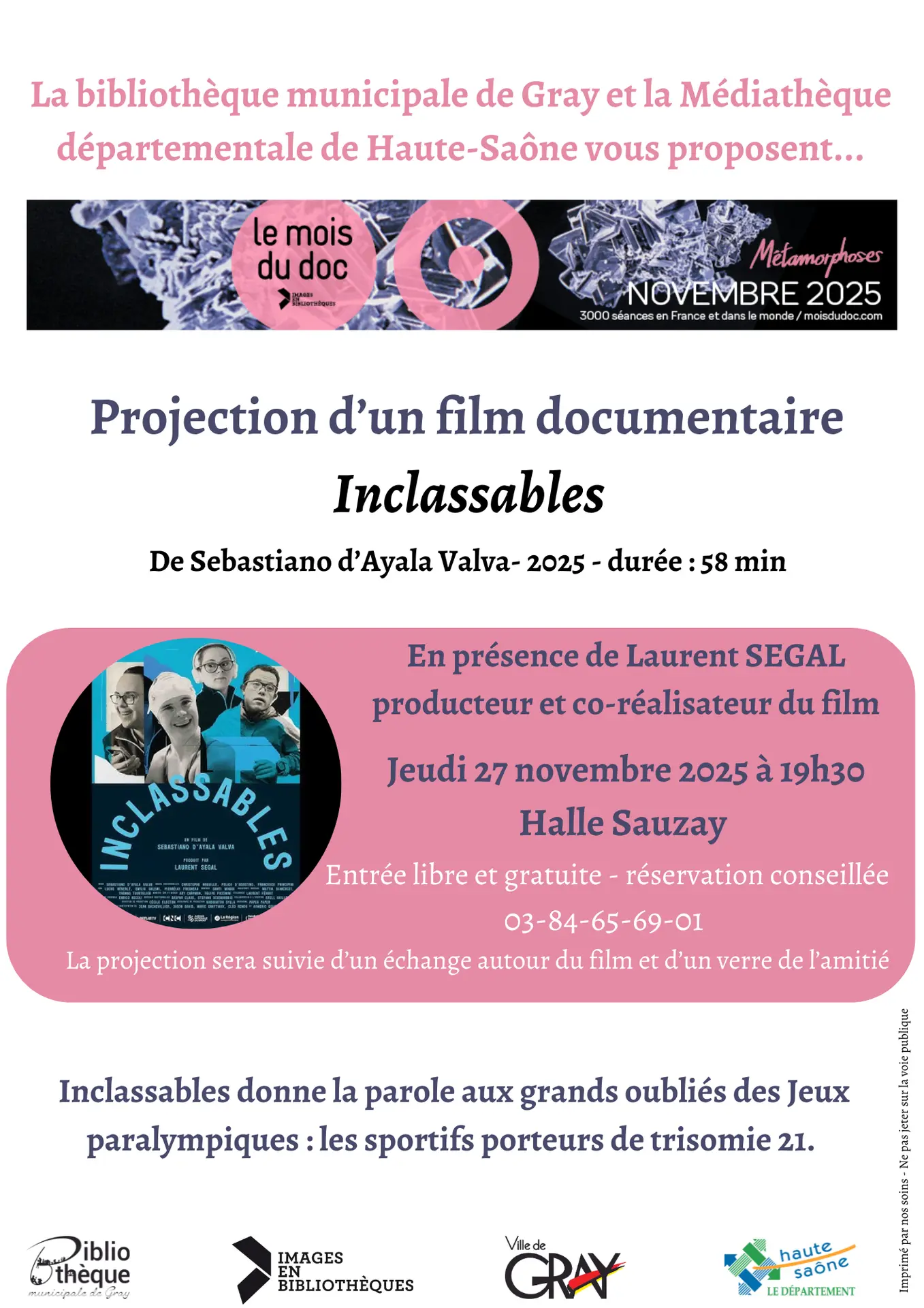 Projection film Les Inclassables