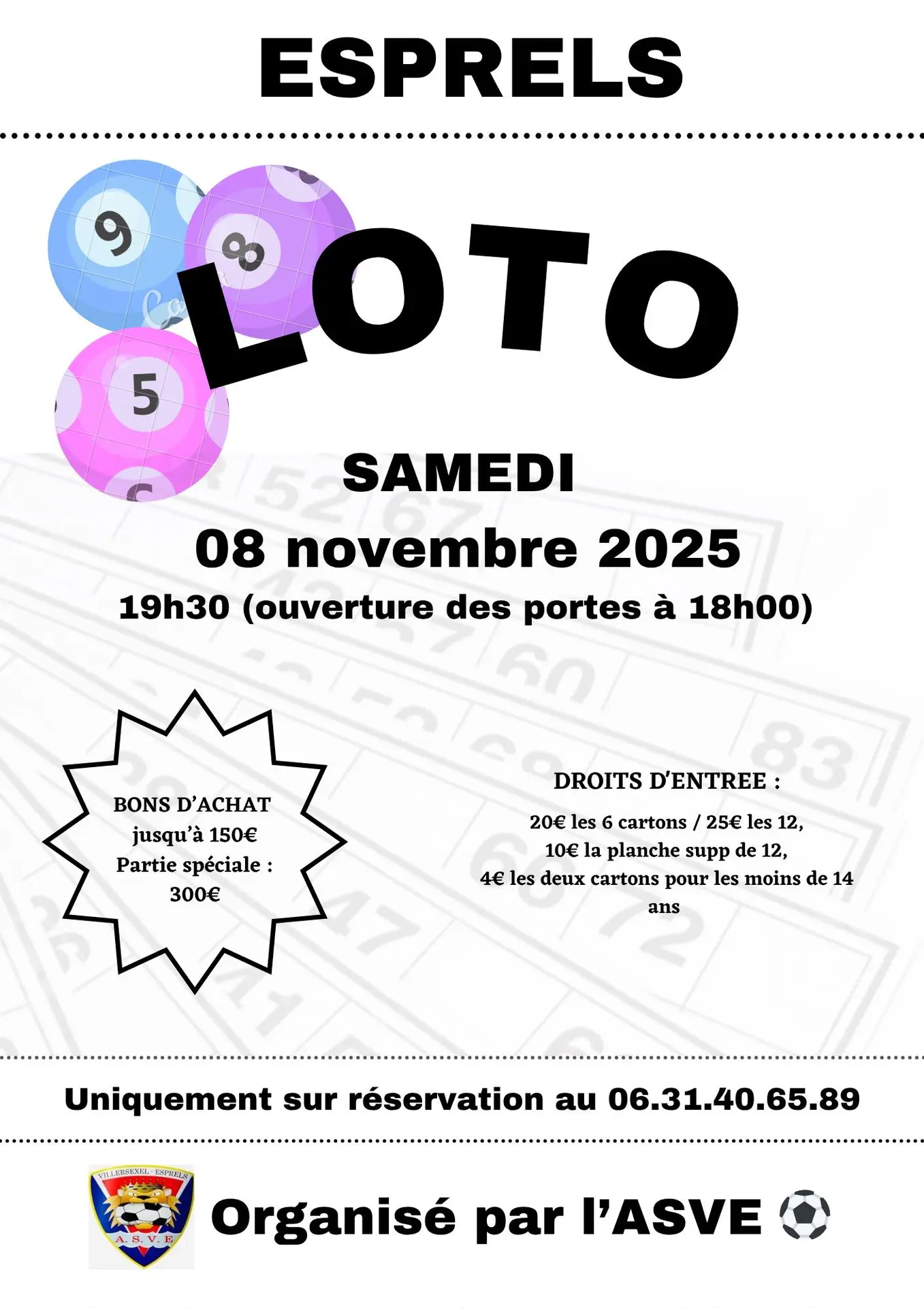 loto ESPRELS 08 novembre