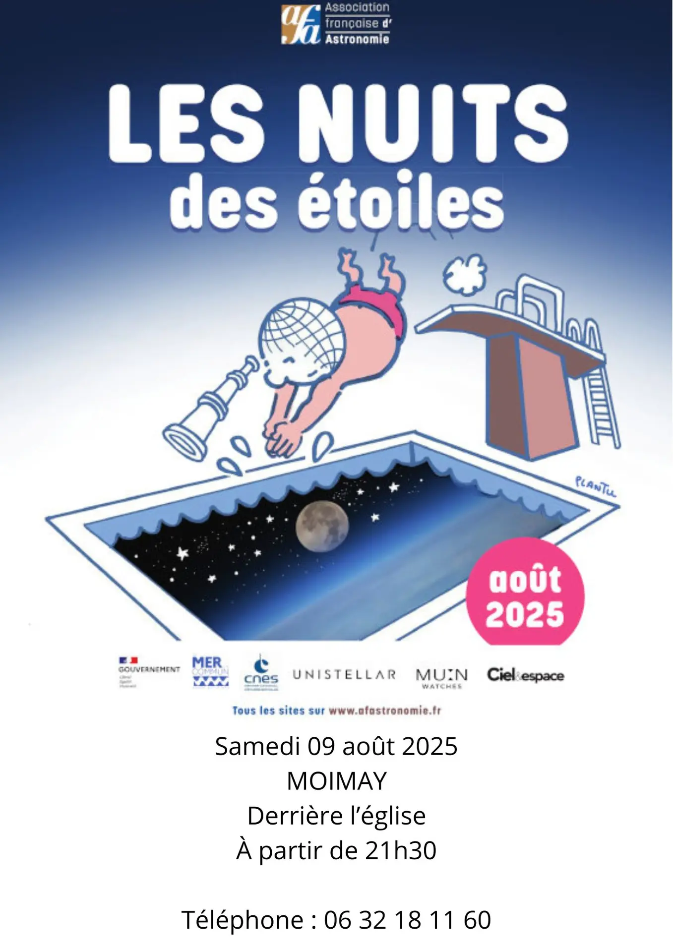 Samedi 09 août 2025 MOIMAY Derrière l’église À partir de 21h30 Téléphone : 06 32 18 11 60 - 1