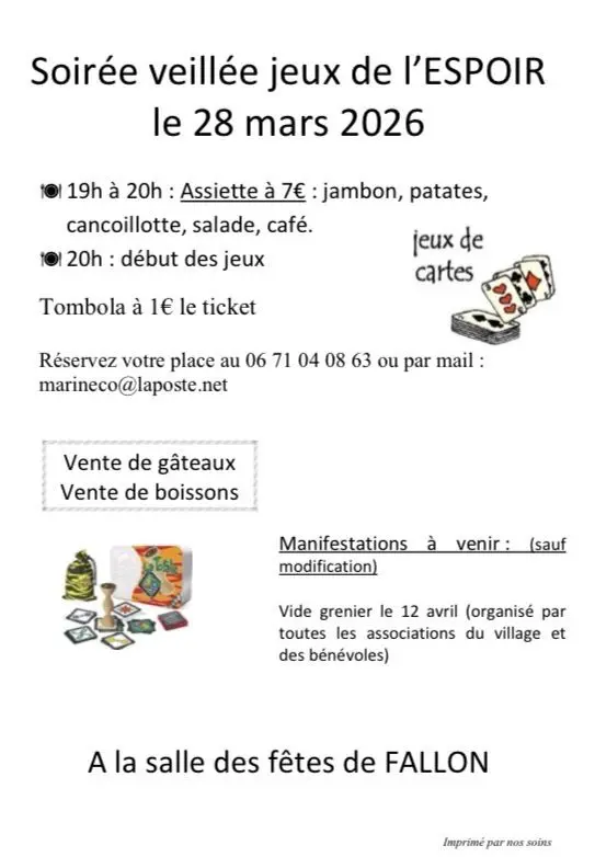 soirée jeux FALLON 28 mars