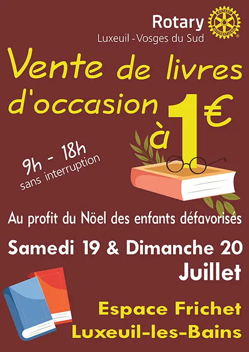 rotary vente livres occasion 19 20 juillet