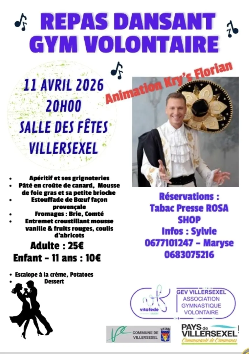 repas gym VILLERSEXEL 11 avril