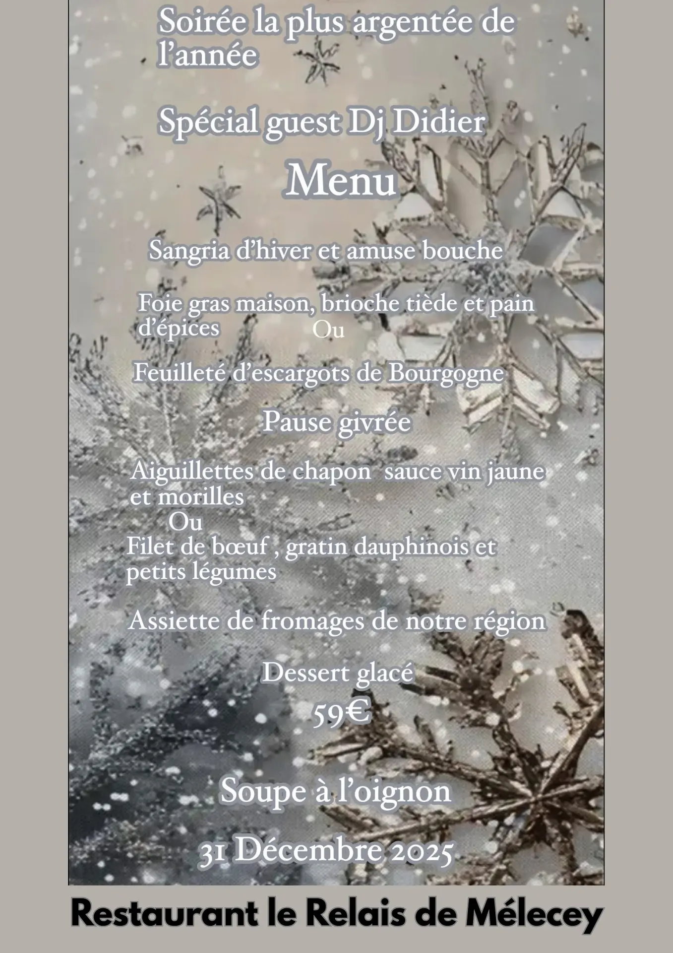 repas nouvel an RELAIS DE MELECEY