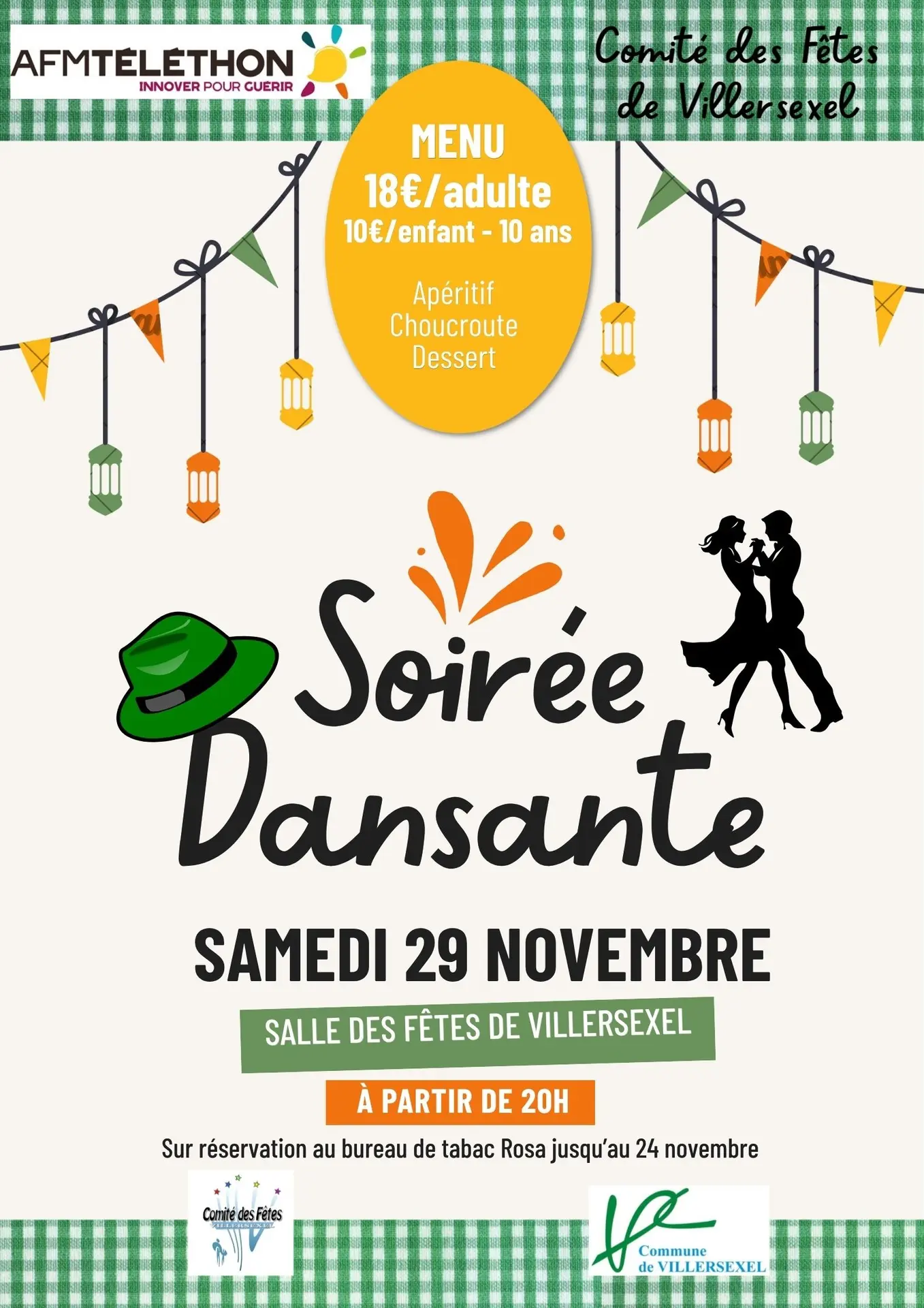 soirée repas téléthon villersexel 29 novembre