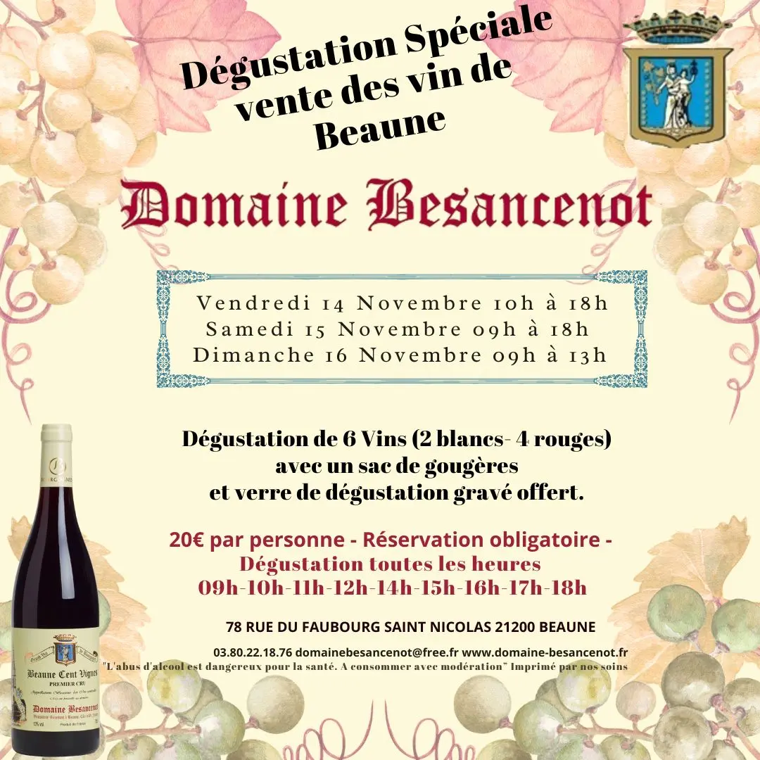 20€ par personne - Réservation obligatoire - Dégustation toutes les heures 09h-10h-11h-12h-14h-15h-16h-17h-18h - 1