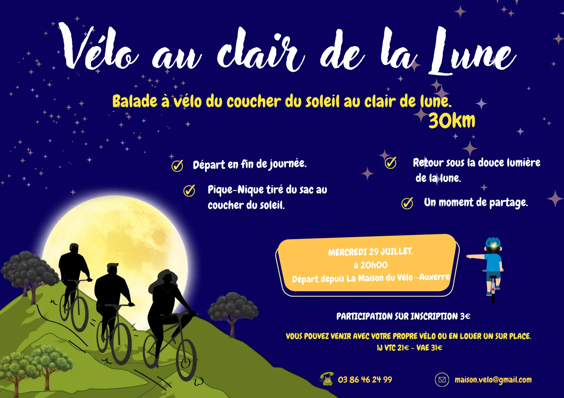 vélo au clair de la lune