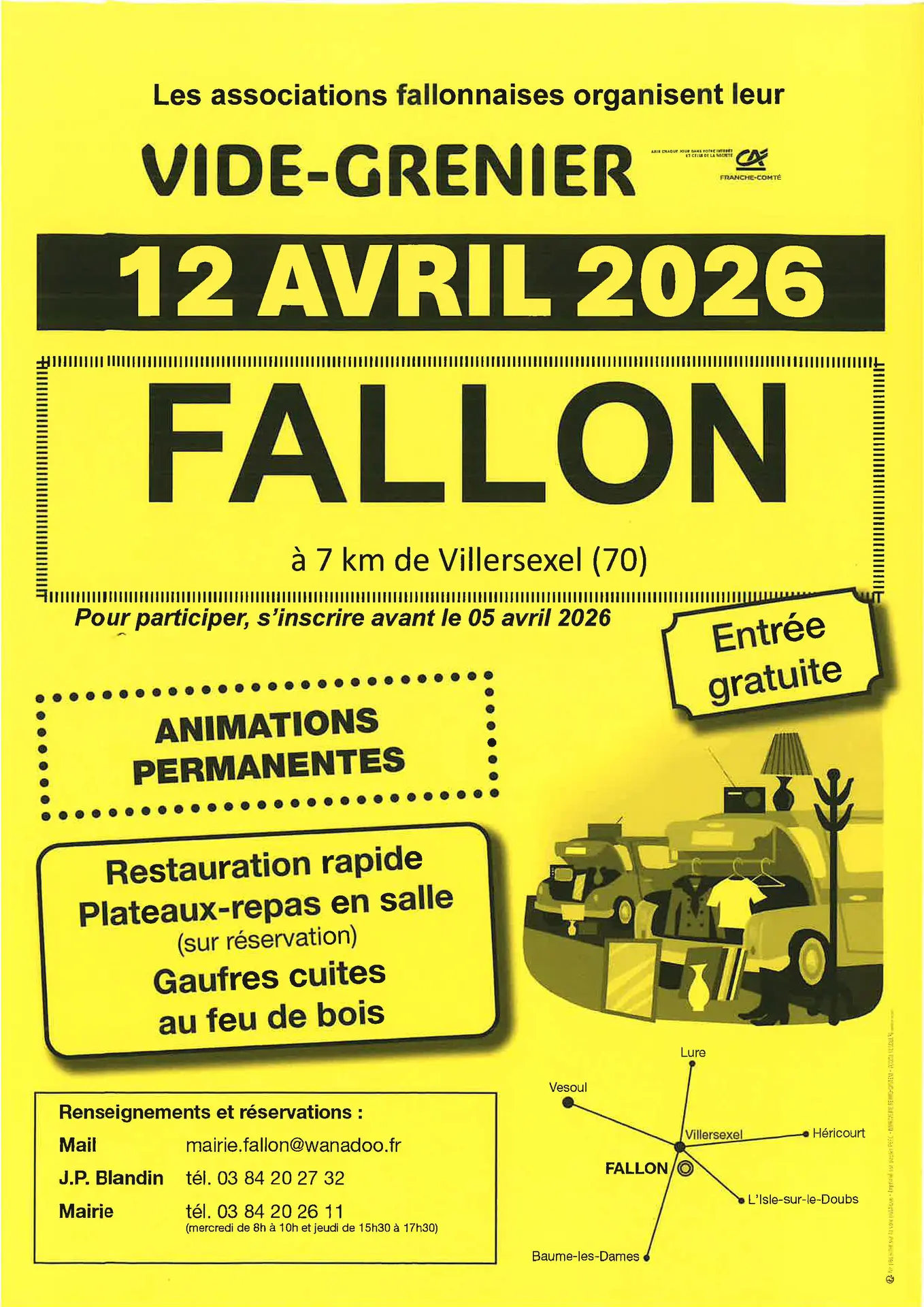 vide grenier FALLON 12 avril