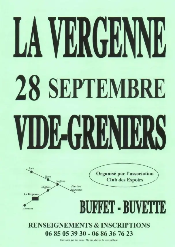 vide-greniers 28 septembre LA VERGENNE