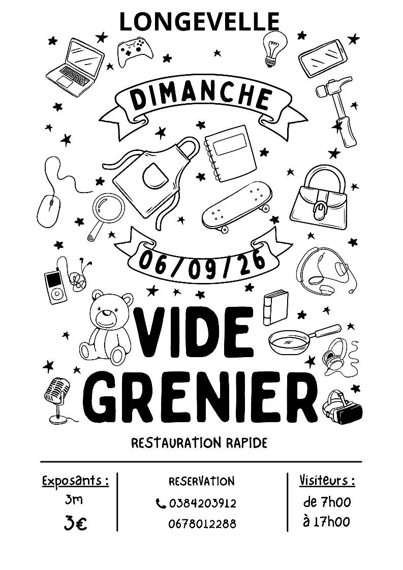 vide greniers LONGEVELLE 06 septembre