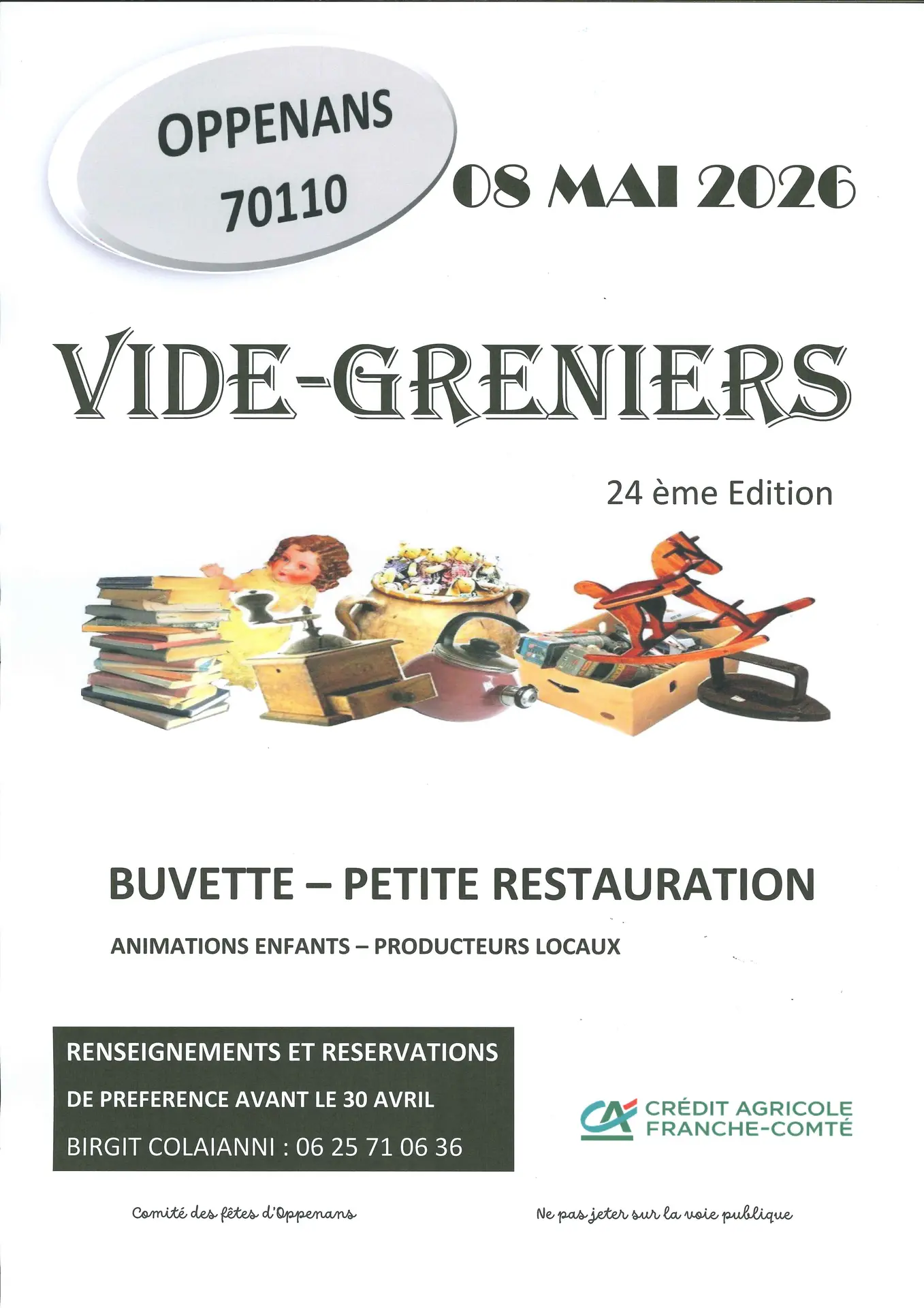 vide greniers OPPENANS 08 mai